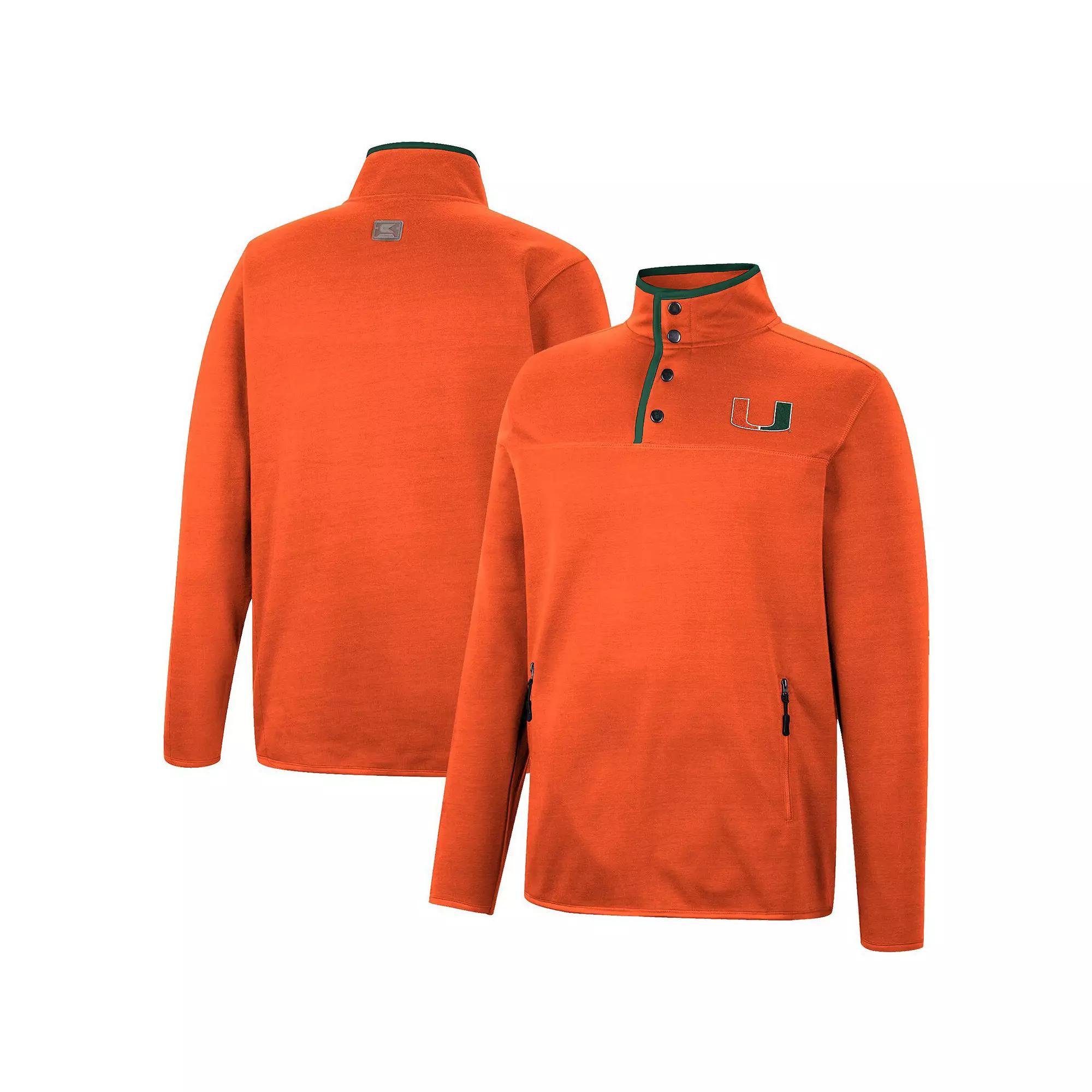 Men's Colosseum Orange Miami Hurricanes Rebound Quarter-Snap Jacket, Size: XL Product Image