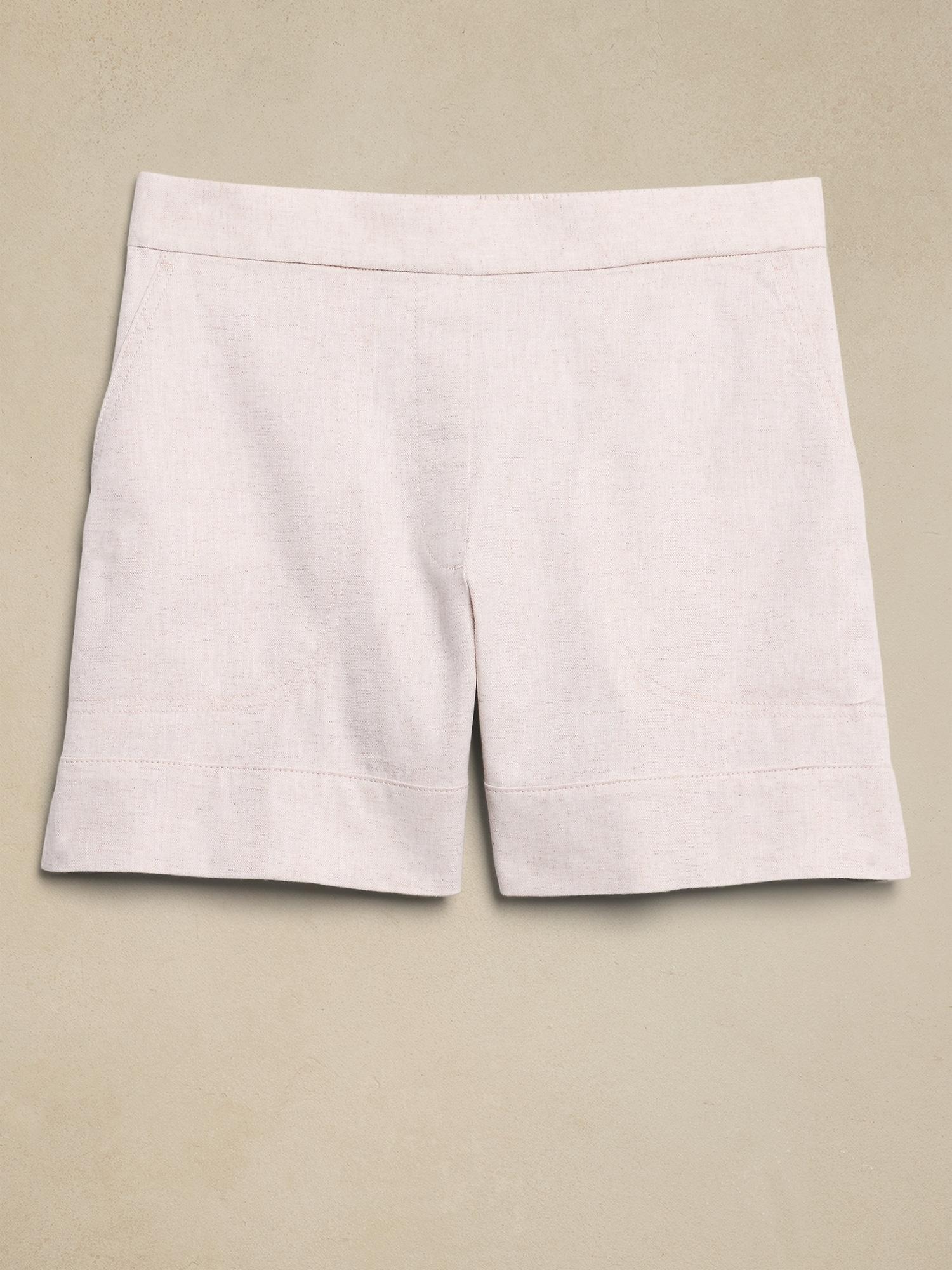 Linen-Blend Pull-On Short Product Image