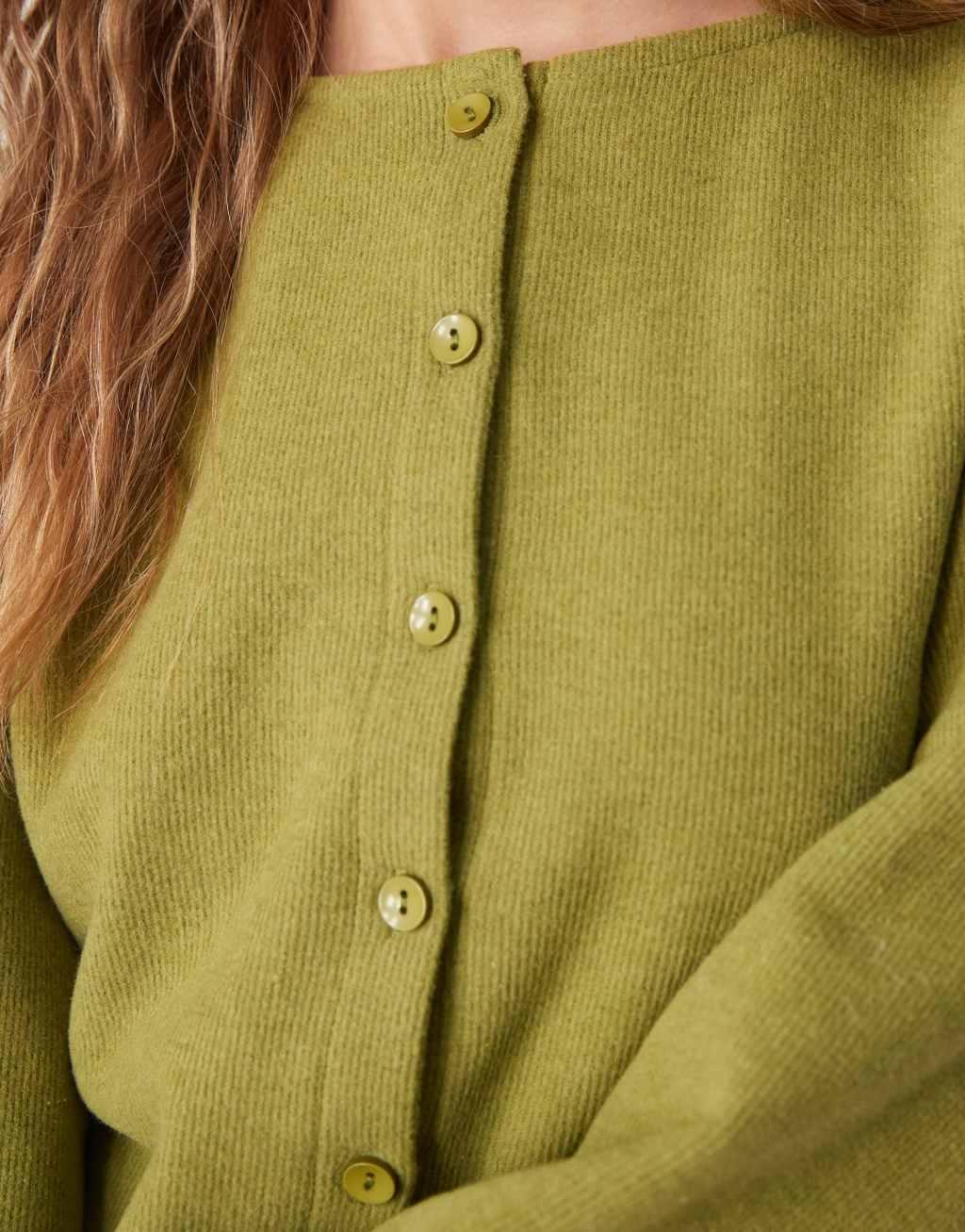 ASOS DESIGN cocoon super soft cardigan in olive Product Image