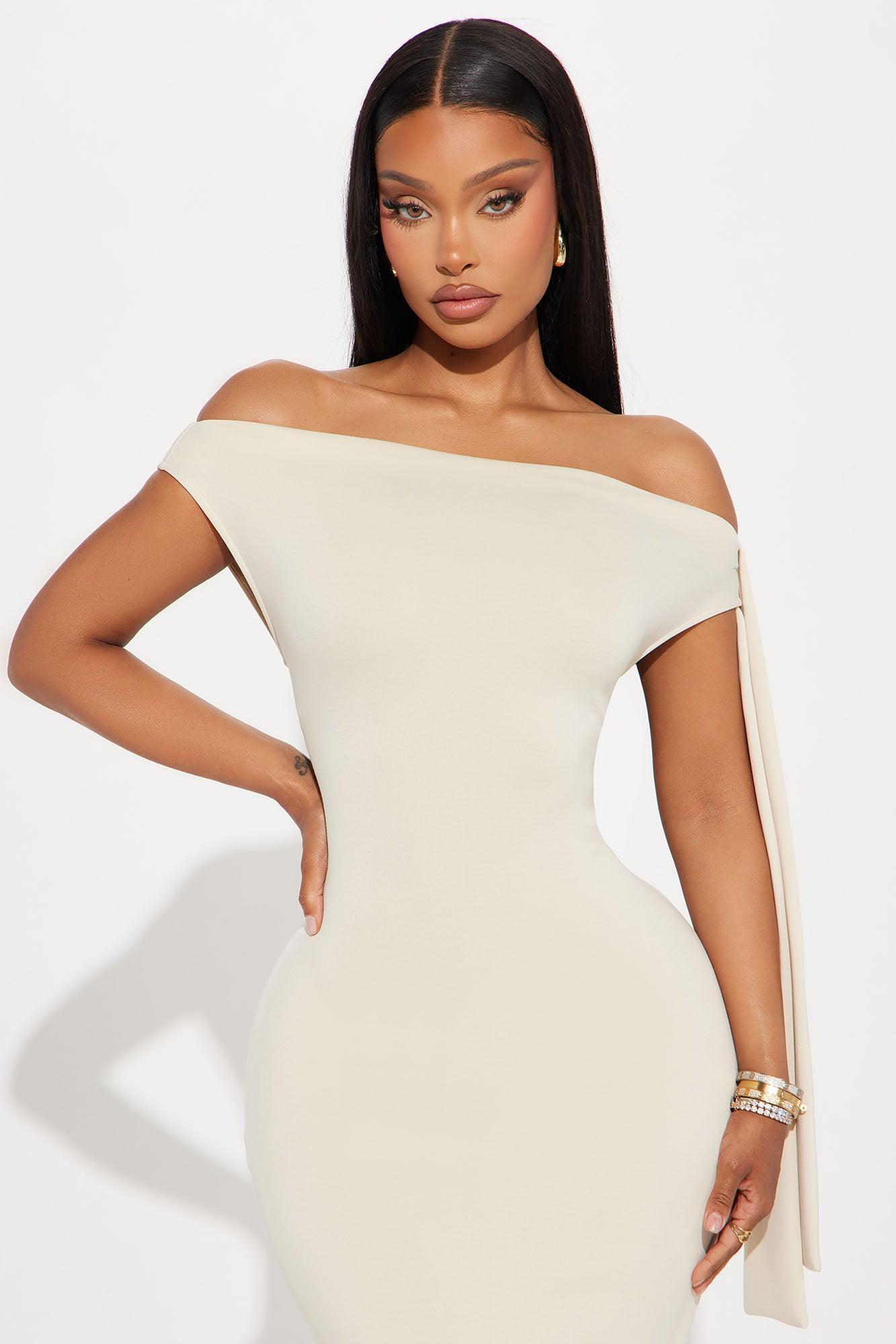 Paris Knotted Maxi Dress - Stone Product Image