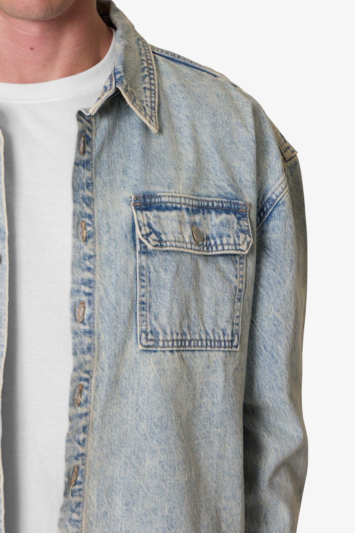 Denim Shirt Jacket - Light Blue Product Image