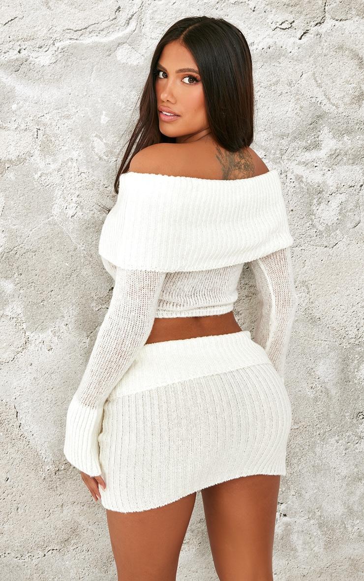 Shape Cream Fold Over Knitted Top Product Image