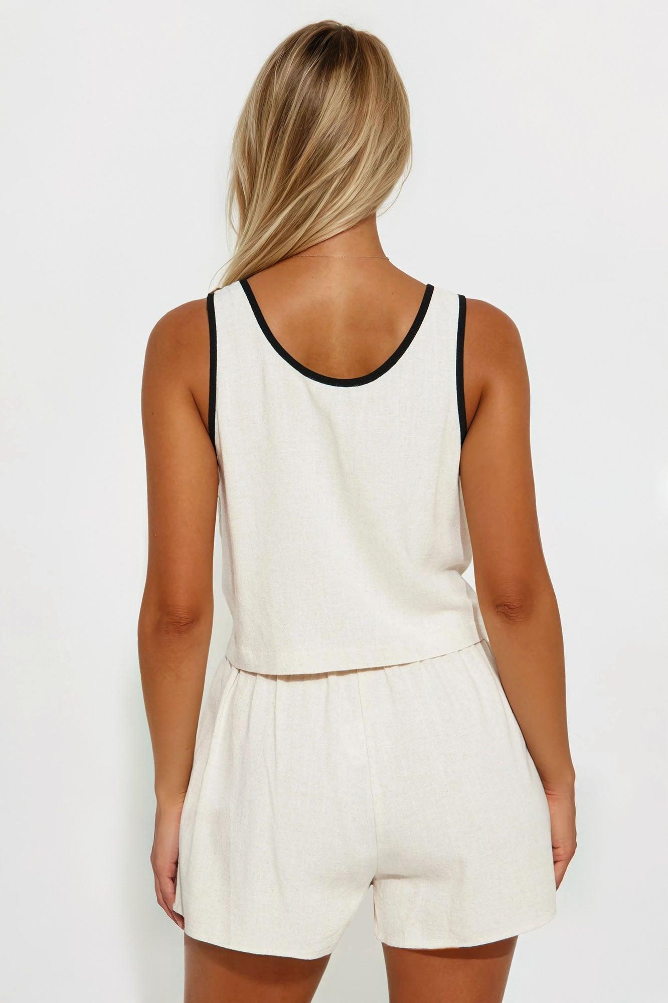 Linen Breeze Short Set - Natural Product Image