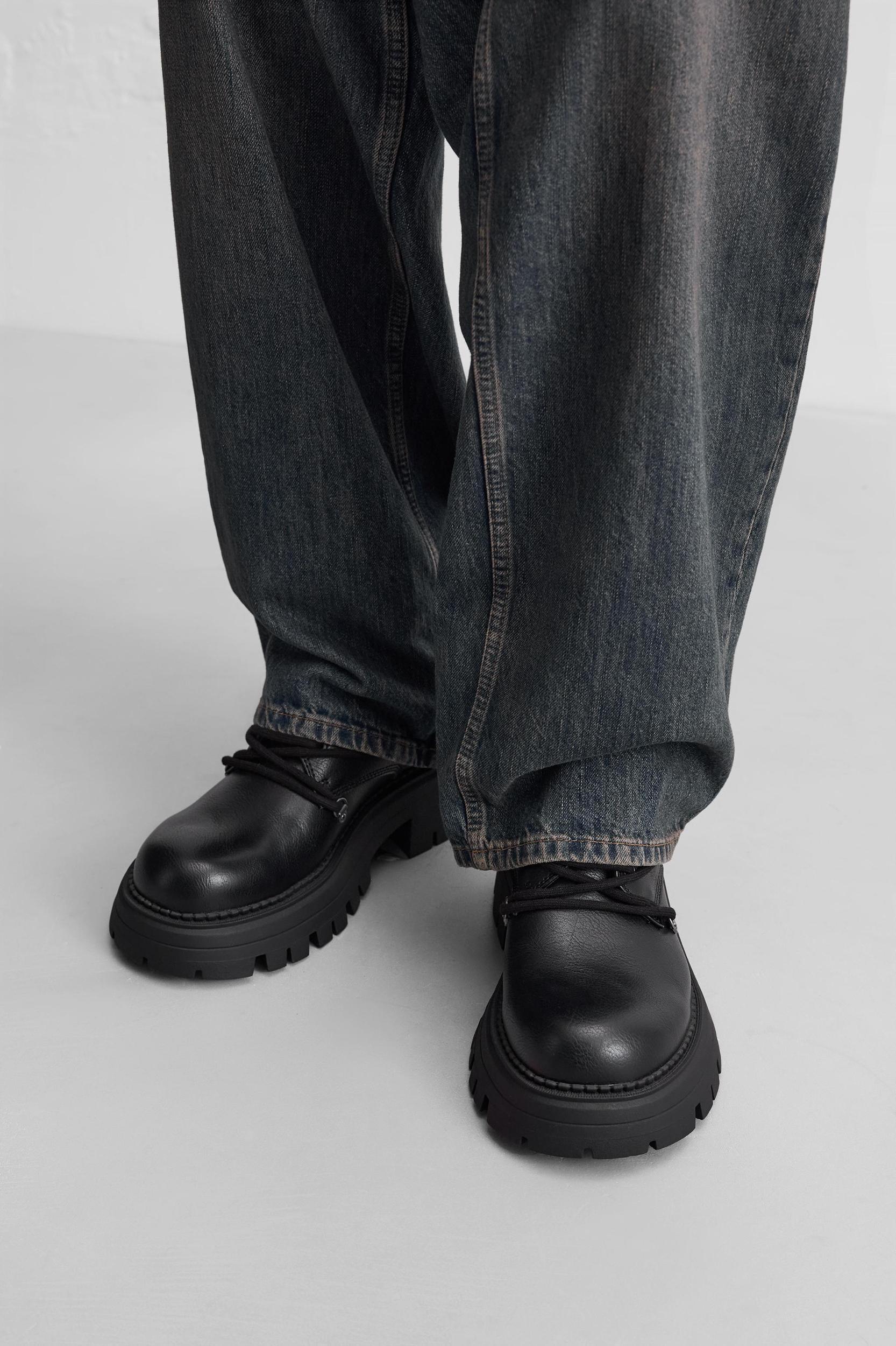THICK-SOLED LACE-UP BOOTS Product Image