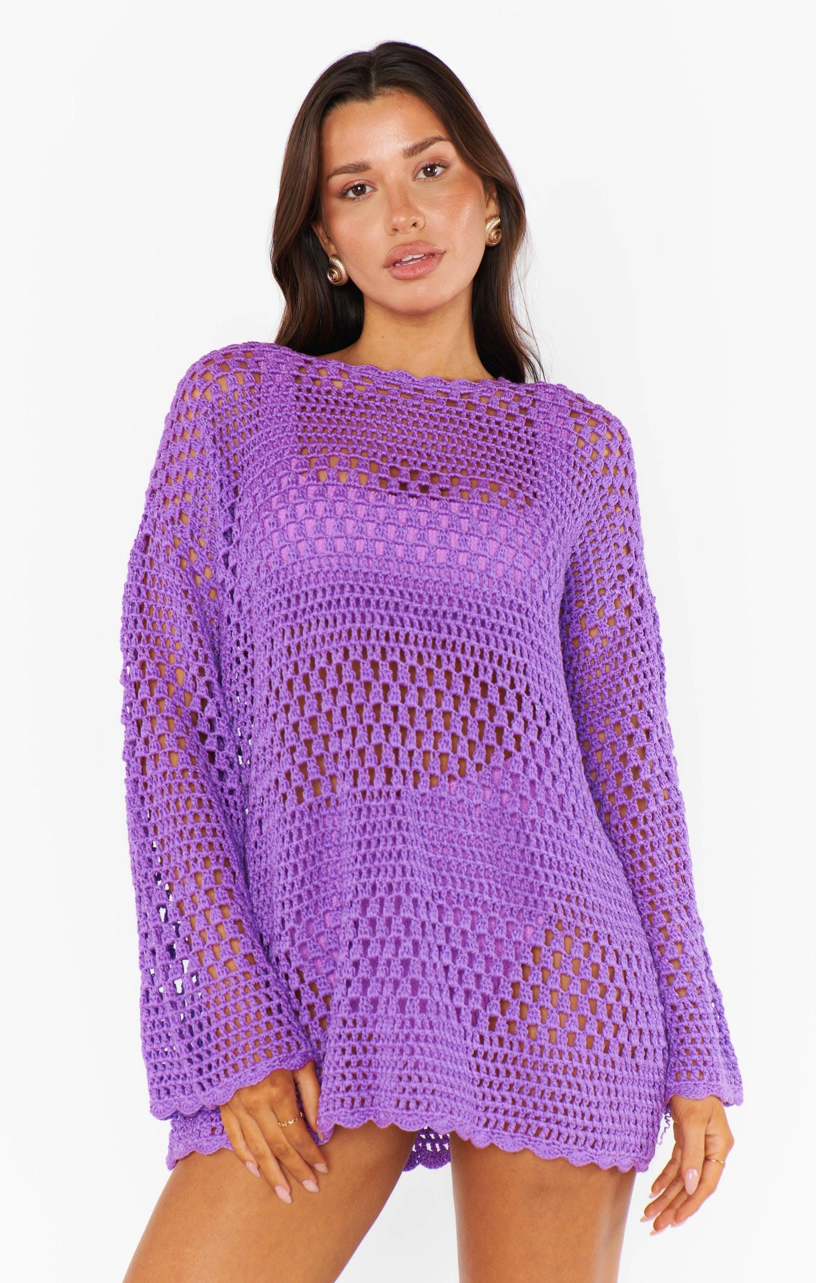 Paula Pullover ~ Ultra Violet Crochet Product Image