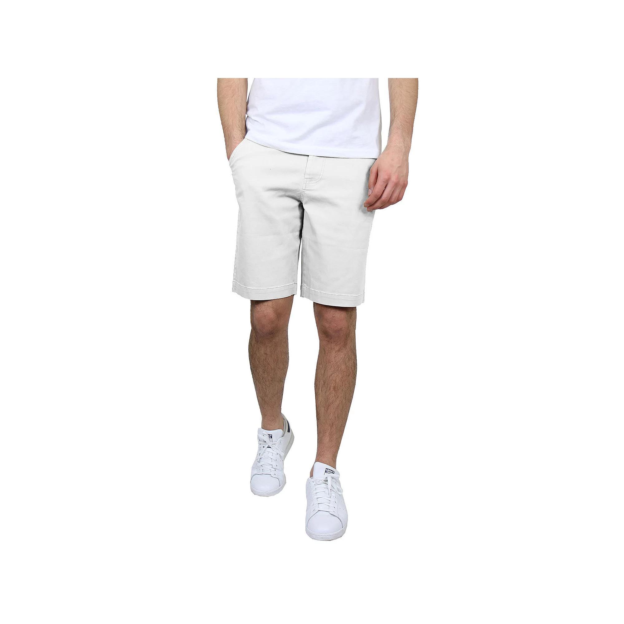 Men's Galaxy by Harvic 10.5" 5-Pocket Flat-Front Slim-Fit Stretch Chino Shorts, Size: 42, White Product Image