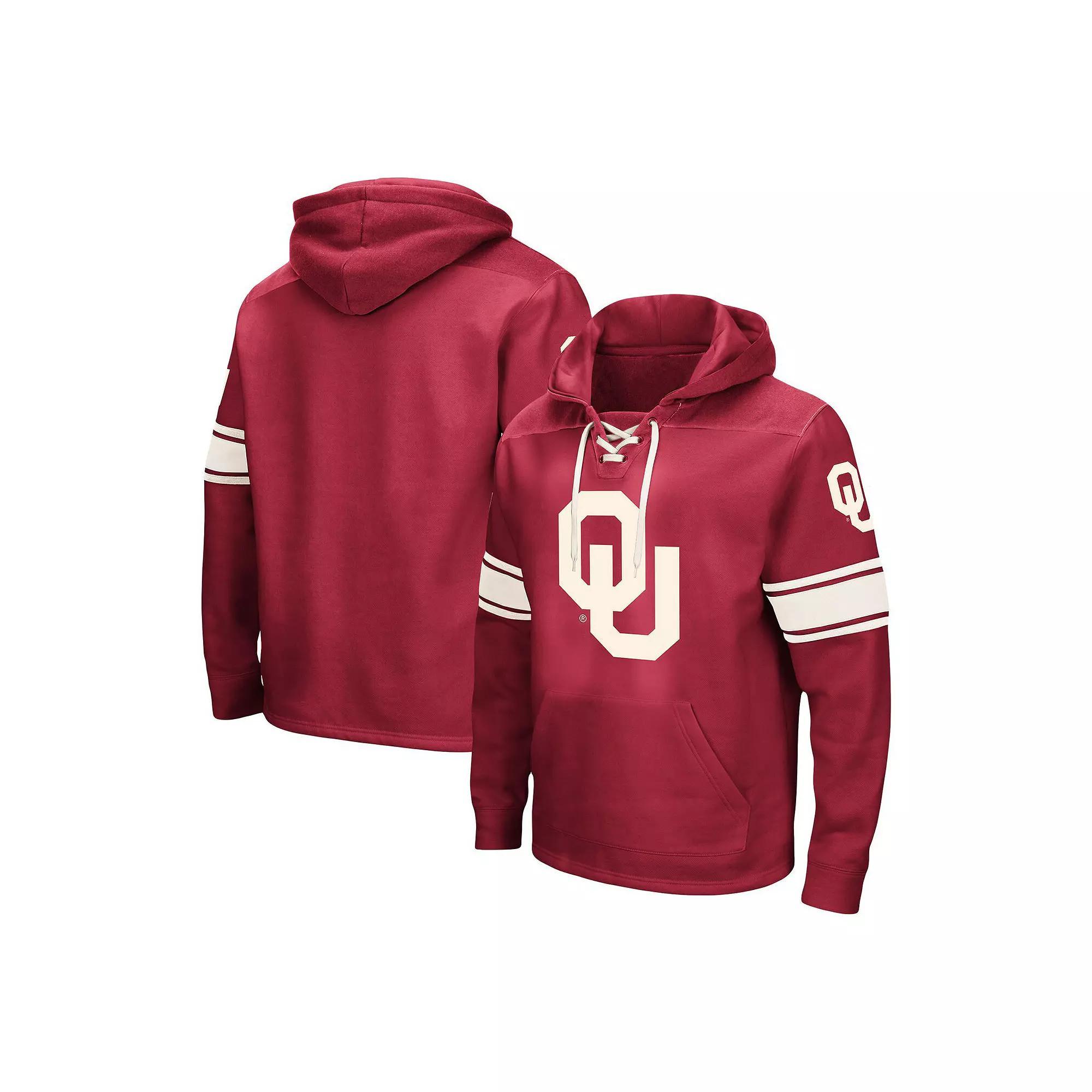 Men's Colosseum Crimson Oklahoma Sooners Big & Tall Hockey Lace-Up Pullover Hoodie, Size: 4XB, Red Product Image