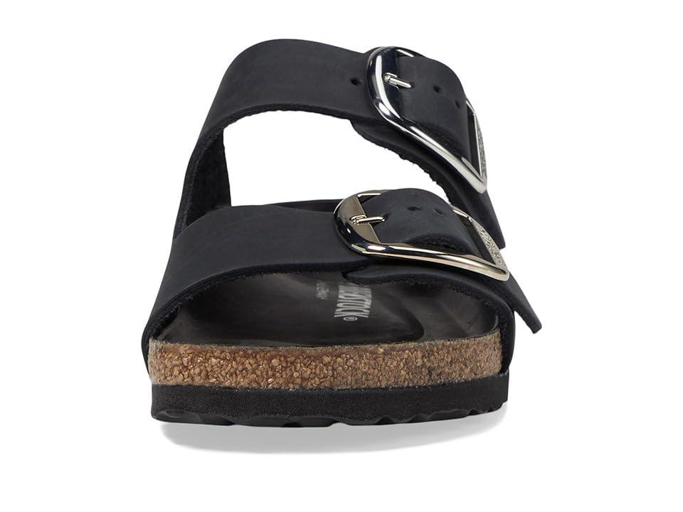 Birkenstock Womens Arizona Oiled Leather Big Buckle Detail Slide Sandals Product Image