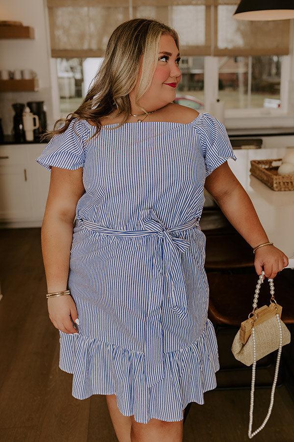 Simply Supreme Stripe Dress In White Curves Product Image