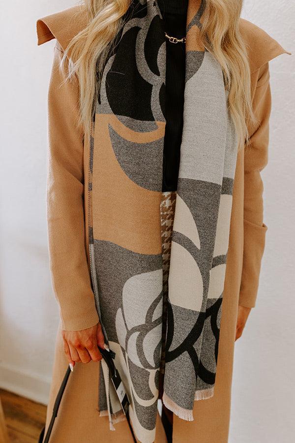 Cool Mornings Floral Scarf in Grey Product Image