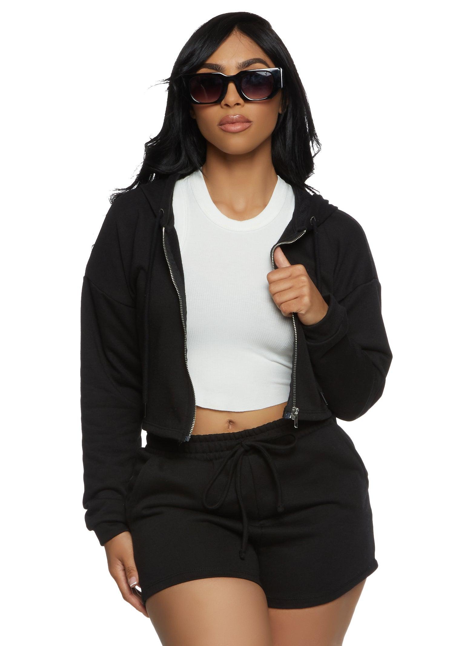 Womens Iris Terry Cropped Hoodie Product Image