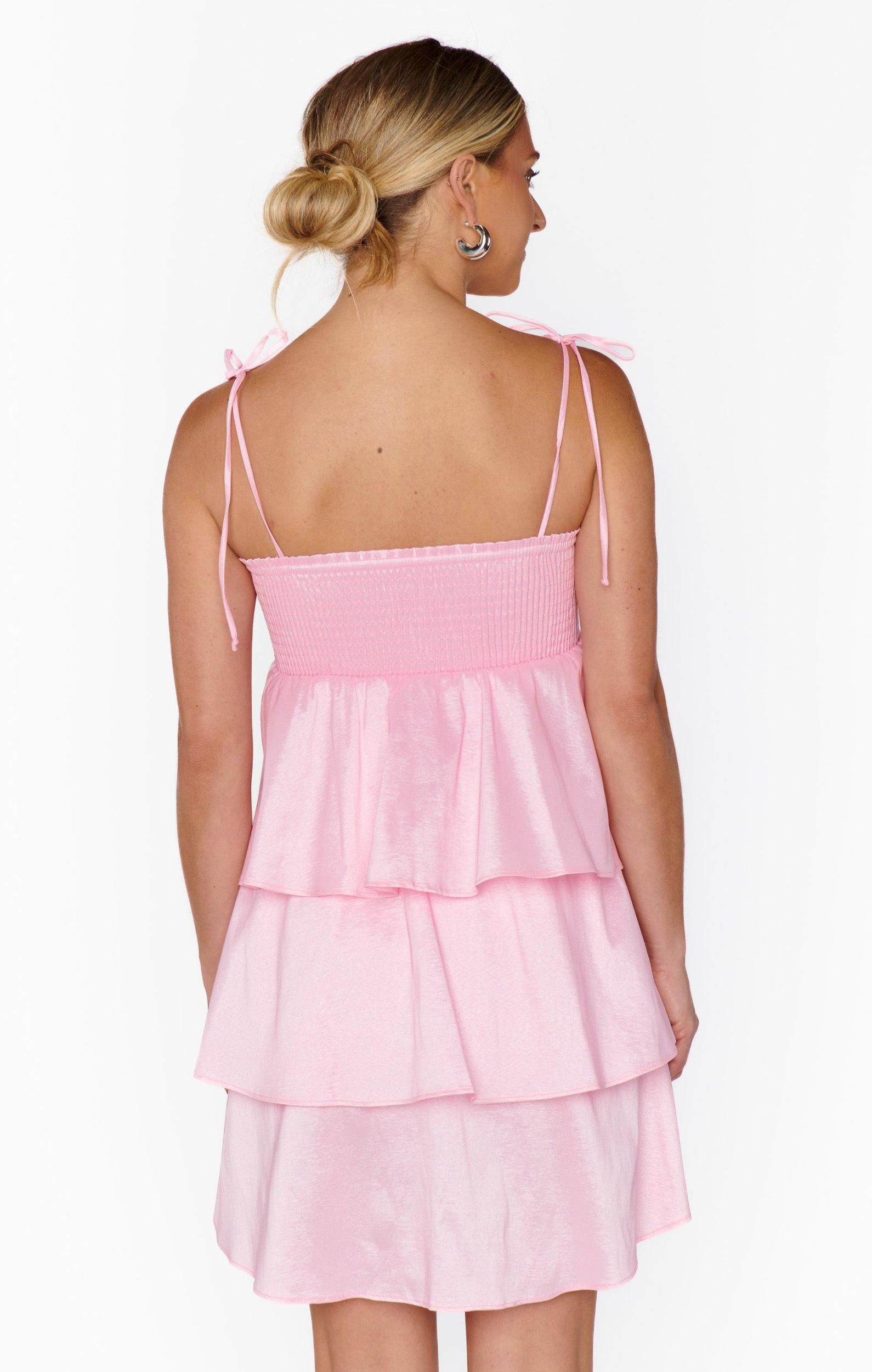 Meet Cute Mini Dress ~ Light Pink Taffeta Product Image