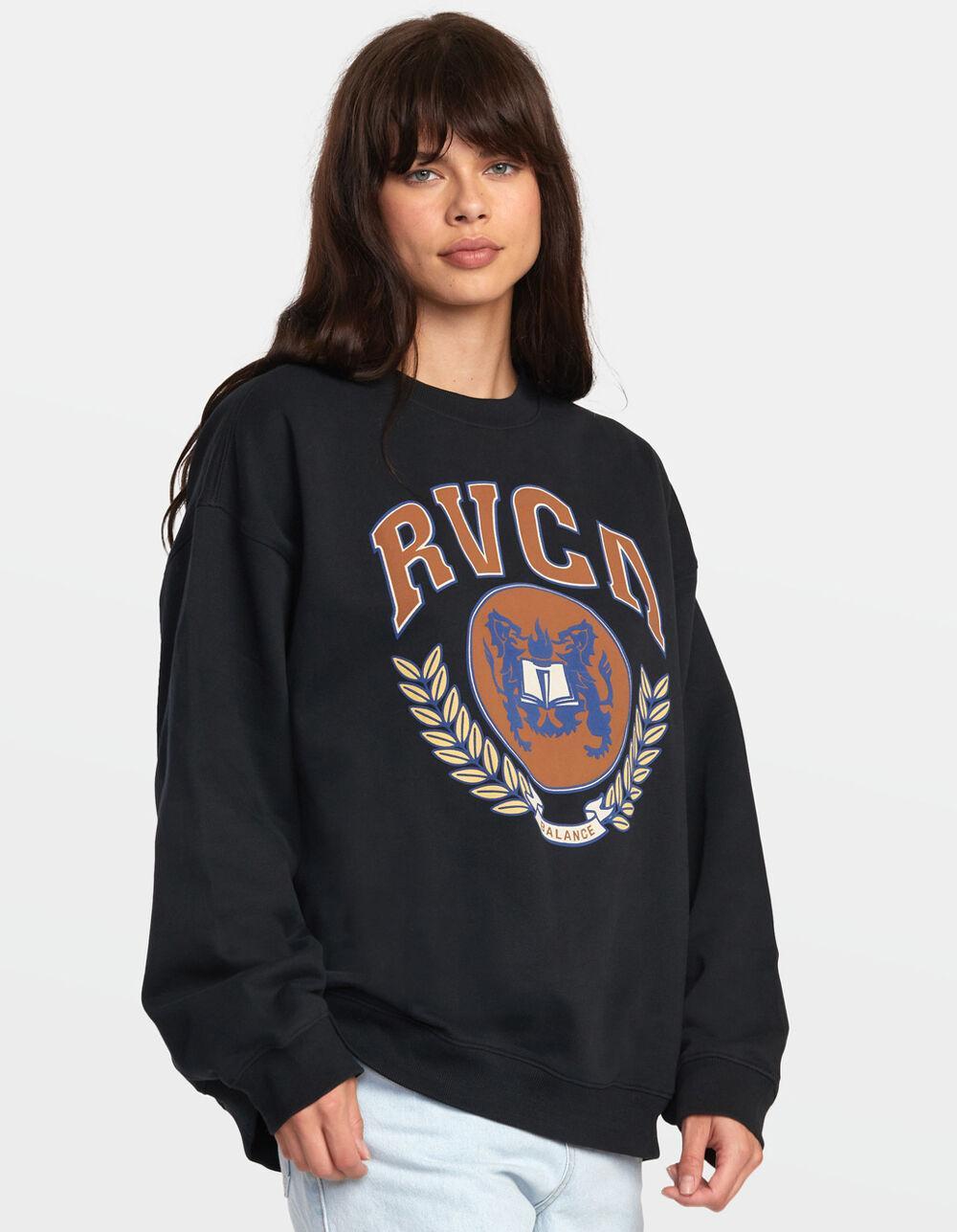 RVCA Letterman Womens Crewneck Sweatshirt - BLACK Product Image
