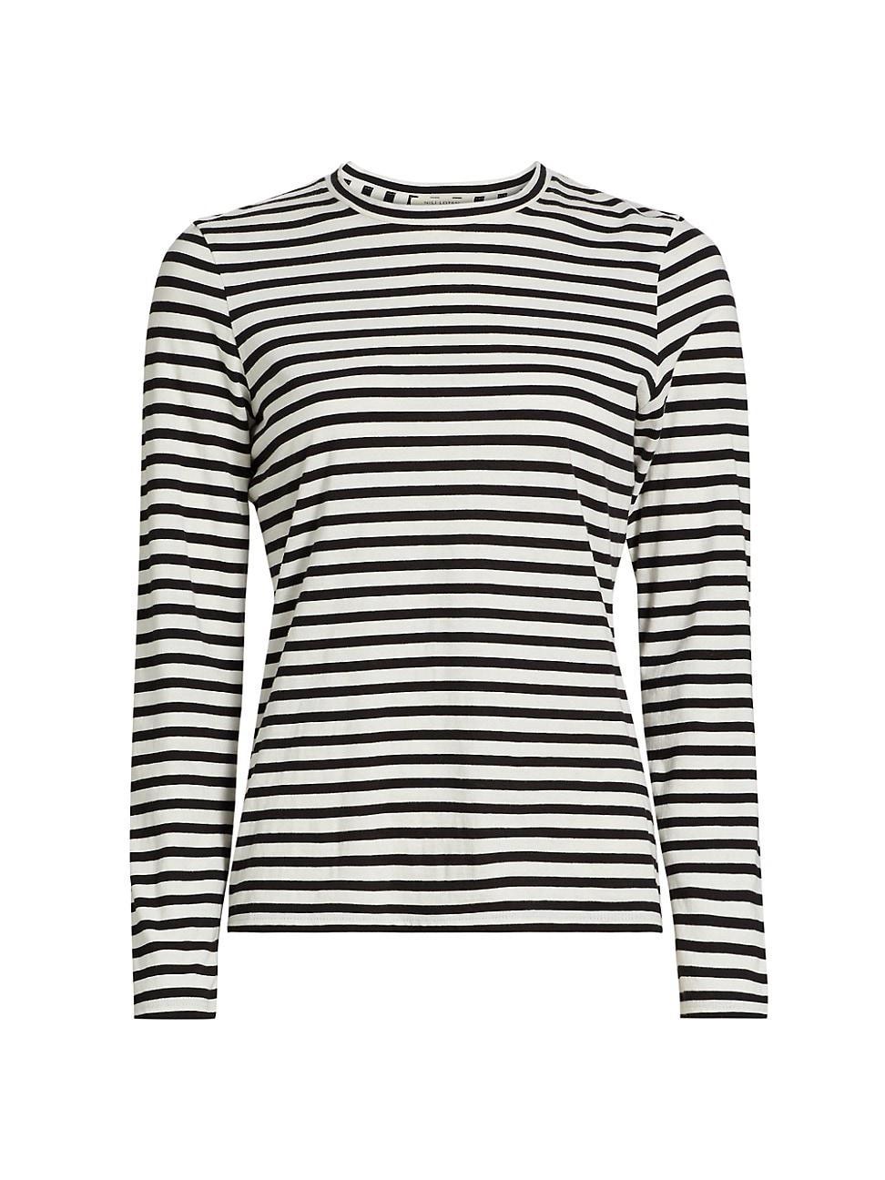Womens Susana Striped Cotton Long-Sleeve T-Shirt Product Image