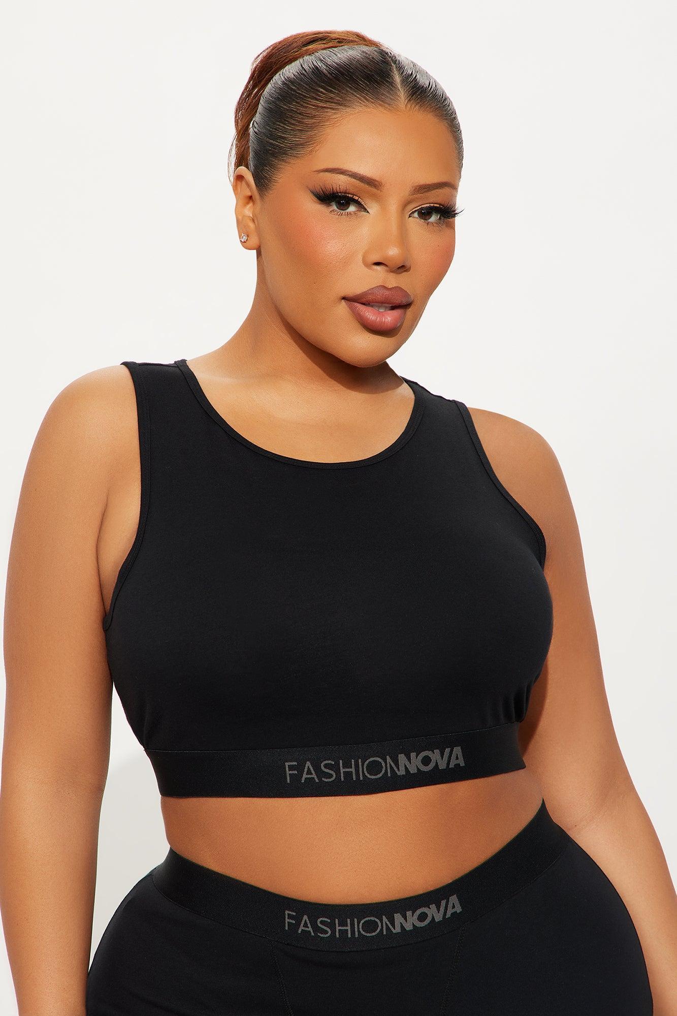 FN Mood High Neck Cotton Bra - Black Product Image