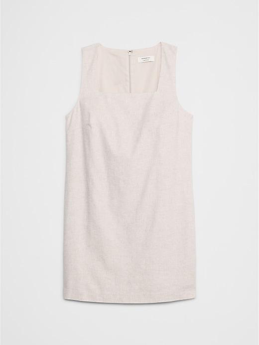 Linen-Blend Square-Neck Mini Shift Product Image