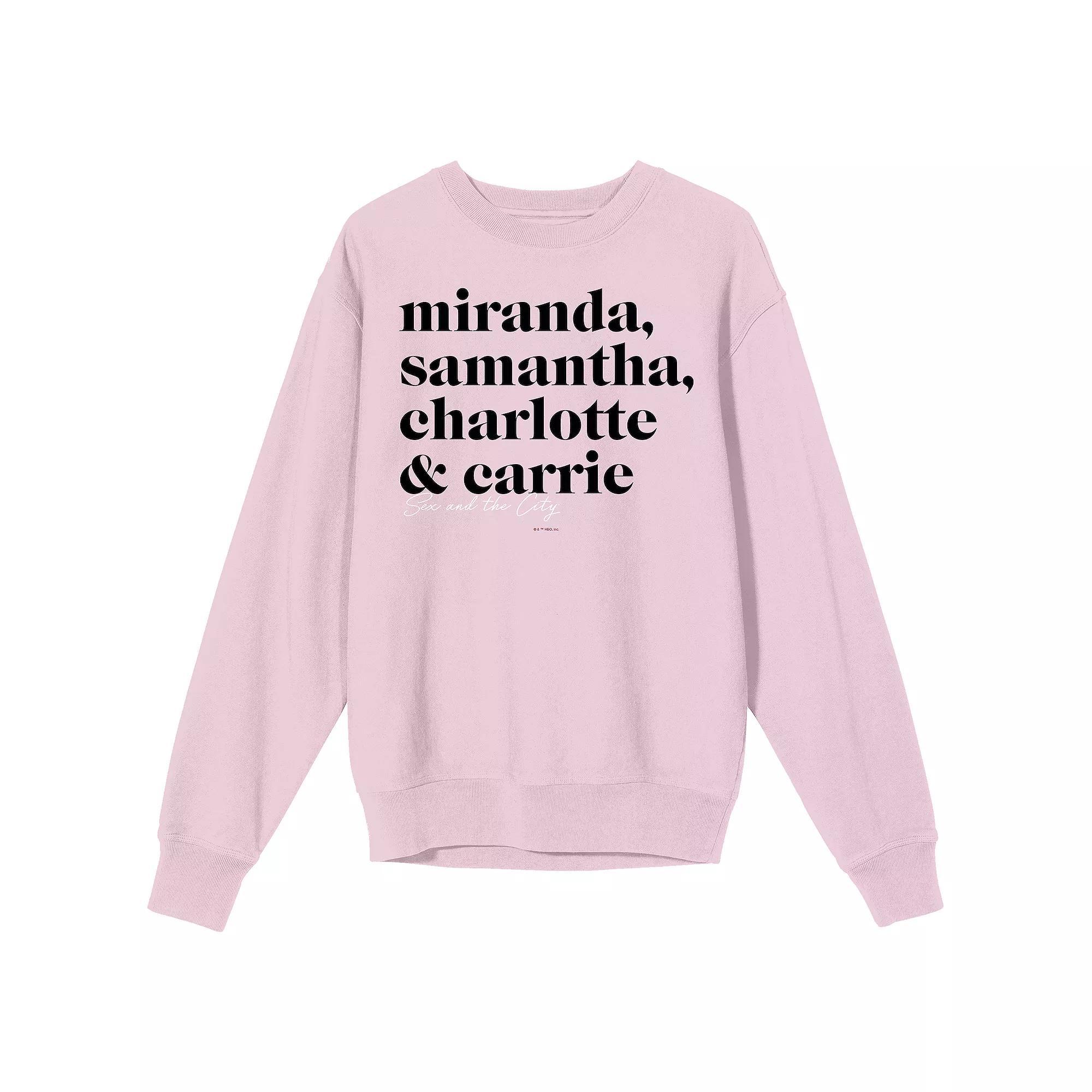 Women's Sex And The City Carrie & Friends Script Crewneck Graphic Sweatshirt, Girl's, Size: Medium, Pink Product Image