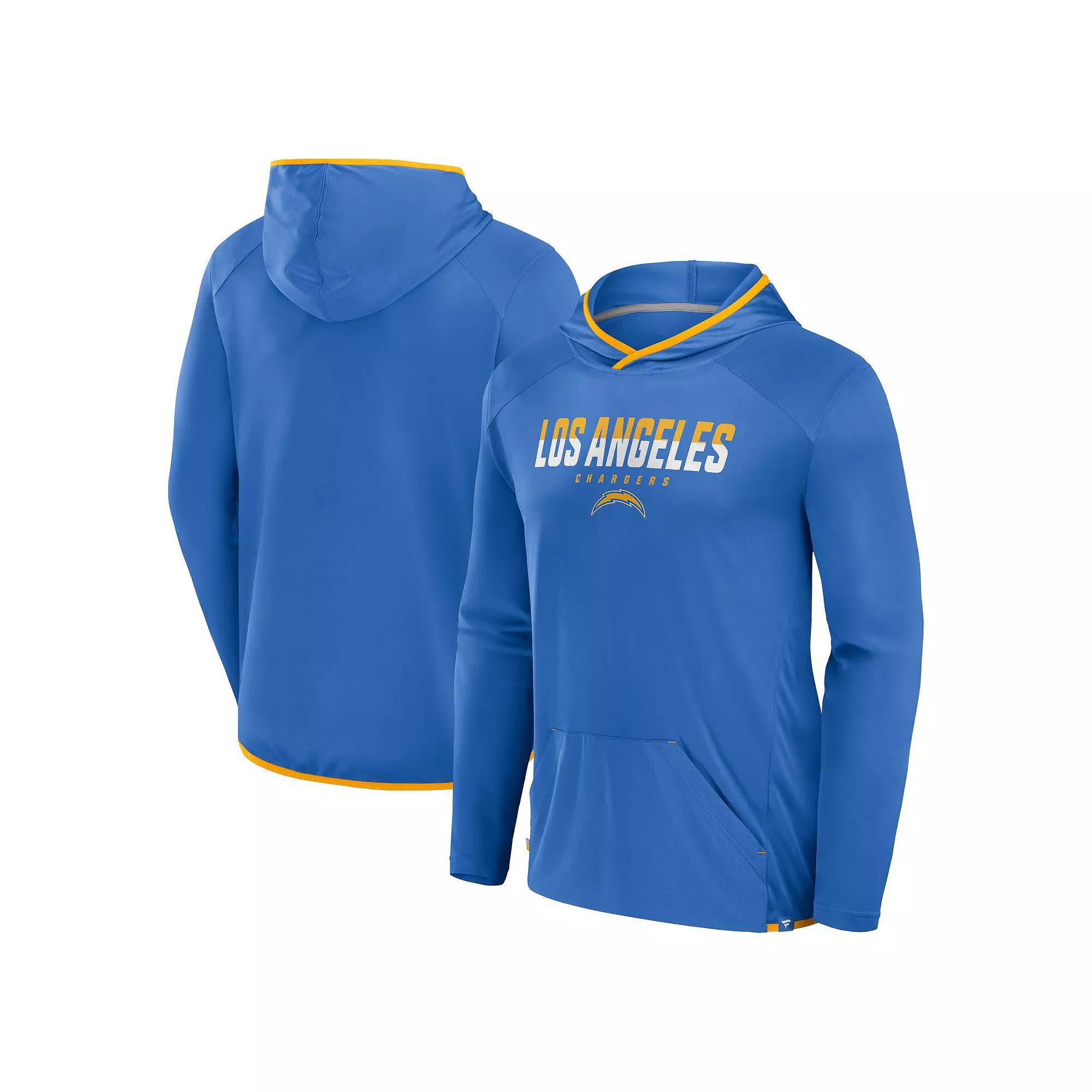 Men's Fanatics Powder Blue Los Angeles Chargers Transitional Defender Hoodie Long Sleeve T-Shirt, Size: 3XL, Light Product Image