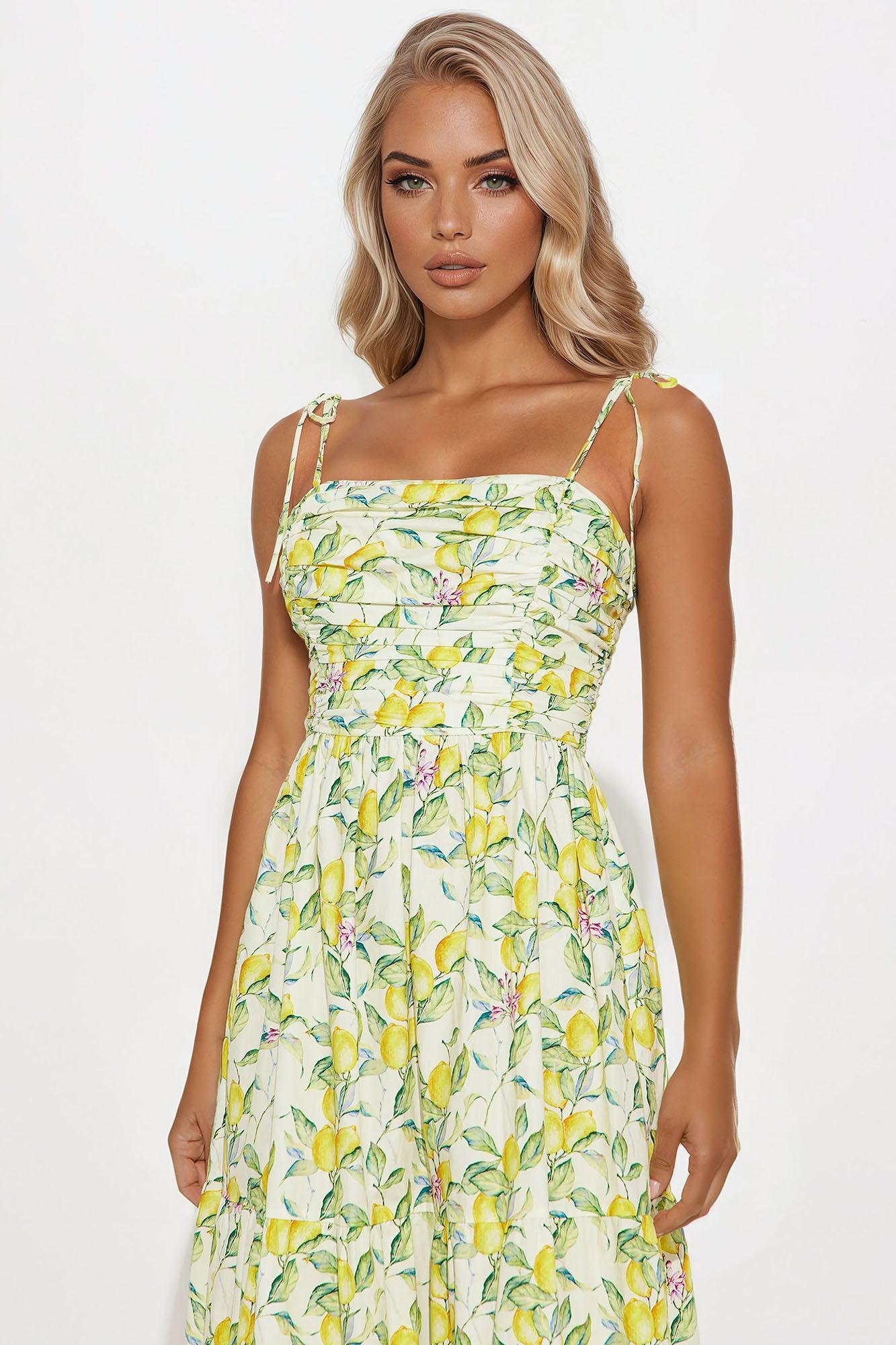 Life Gives You Lemons Maxi Dress - Yellow/combo Product Image