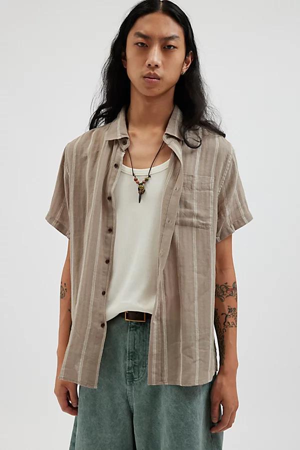 Katin Alan Stripe Short Sleeve Button-Down Shirt Top Mens at Urban Outfitters Product Image