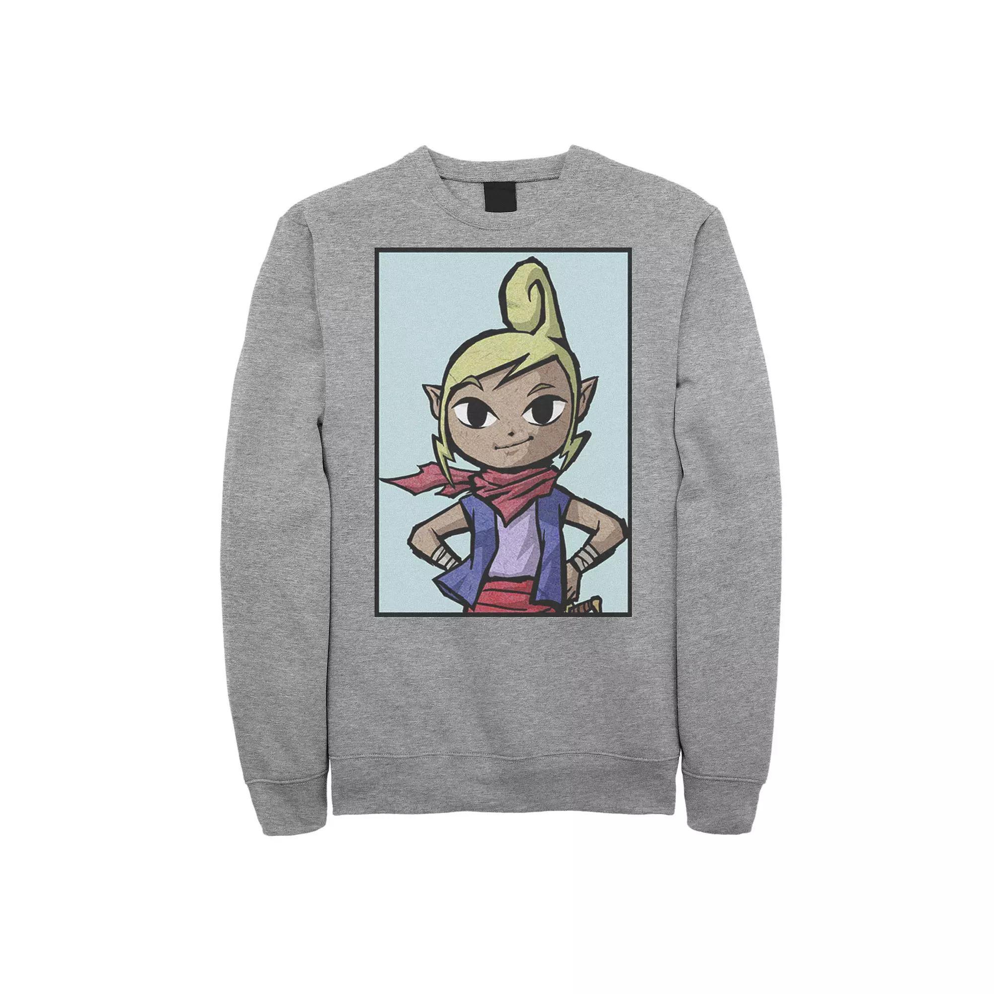 Big & Tall The Legend Of Zelda Wind Waker Tetra Fleece Sweatshirt, Men's, Size: Large Tall, Athletic Grey Product Image