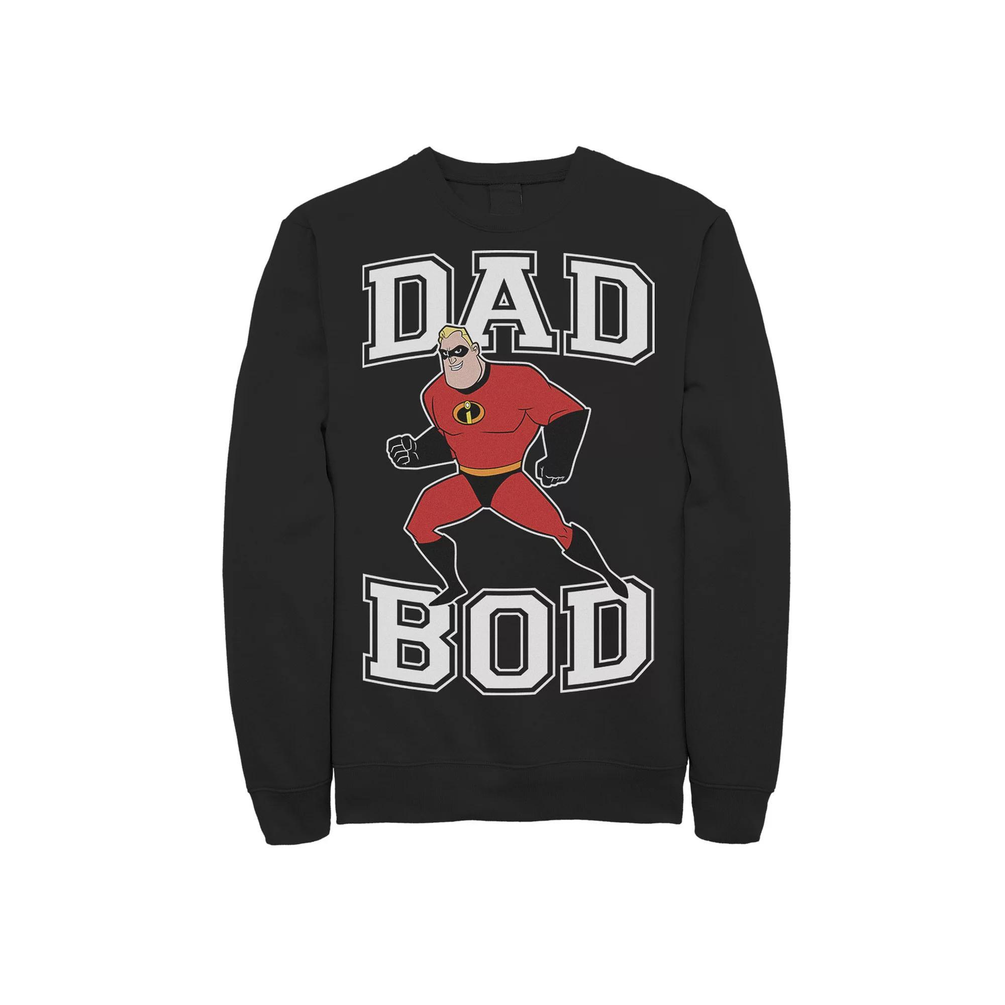 Disney / Pixar's The Incredibles Mr. Incredible Men's Dad Bod Portrait Sweatshirt, Size: XXL, Black Product Image