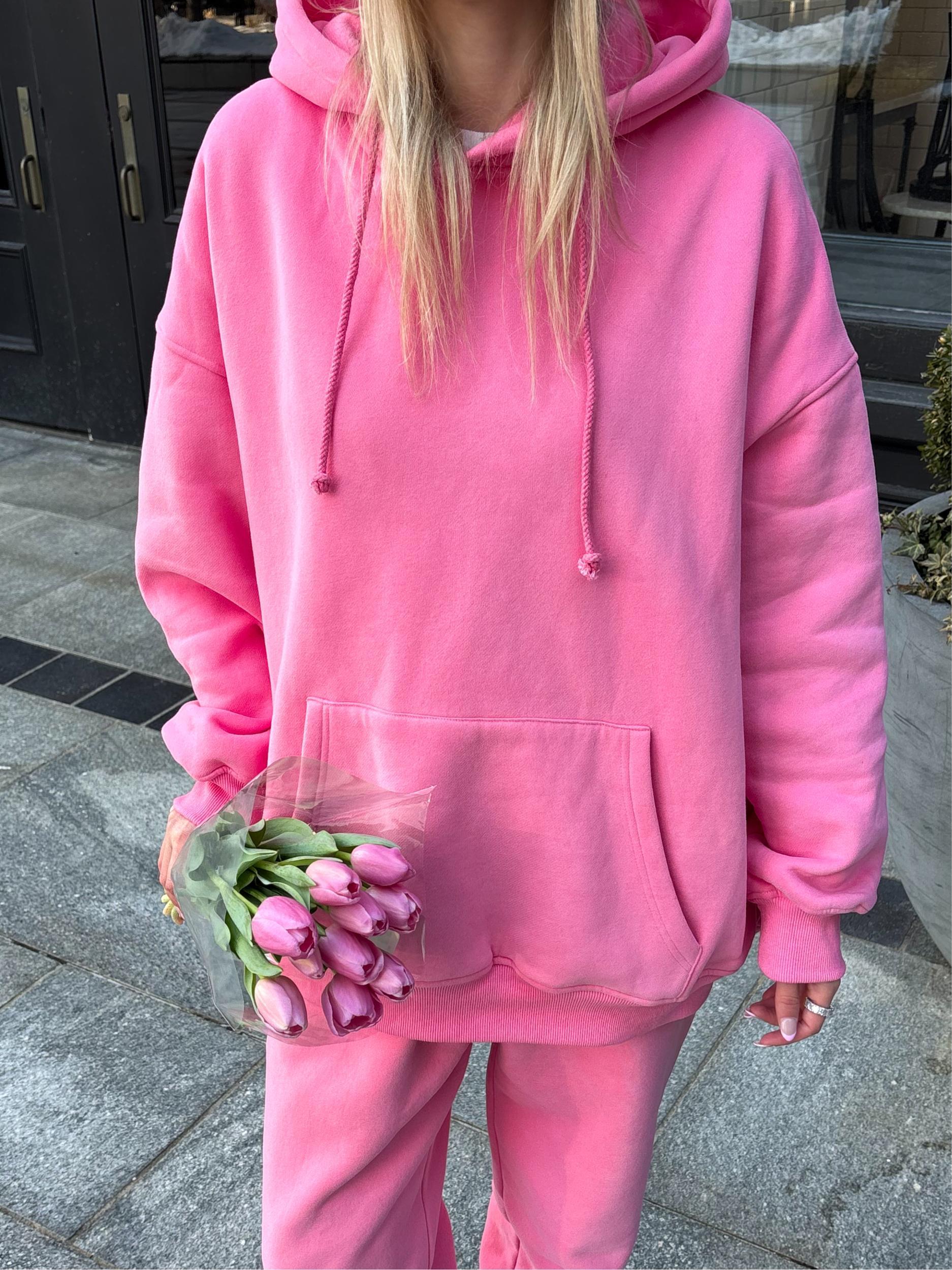 Hibiscus Pink Basic Blank Hoodie Product Image