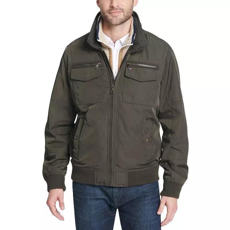 Men's Tommy Hilfiger Filled Performance Bomber Jacket, Size: XXL, Green Product Image