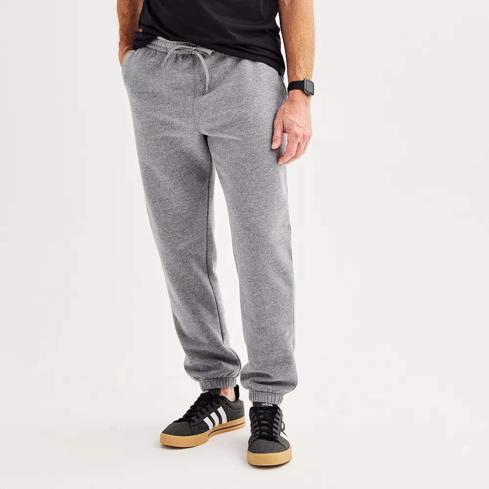 Men's Tek Gear® Ultra Soft Fleece Cinched Pants, Size: Small, Light Gray Product Image