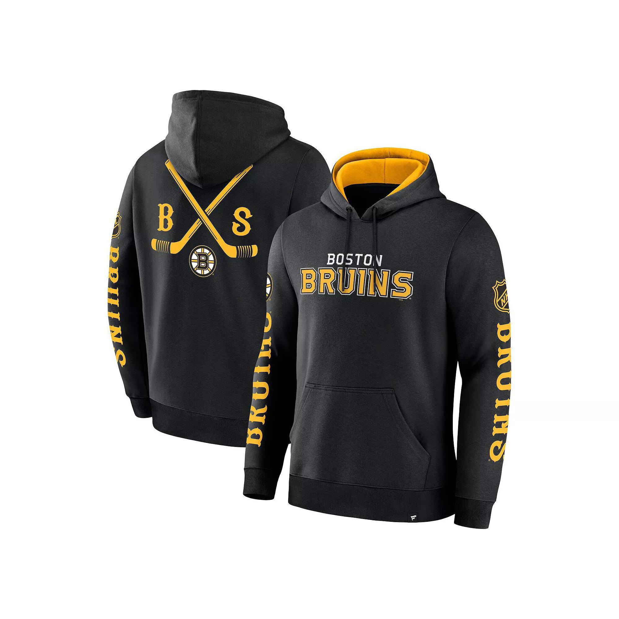 Men's Fanatics Black Boston Bruins Big City Legacy Fleece Pullover Hoodie, Size: Medium Product Image