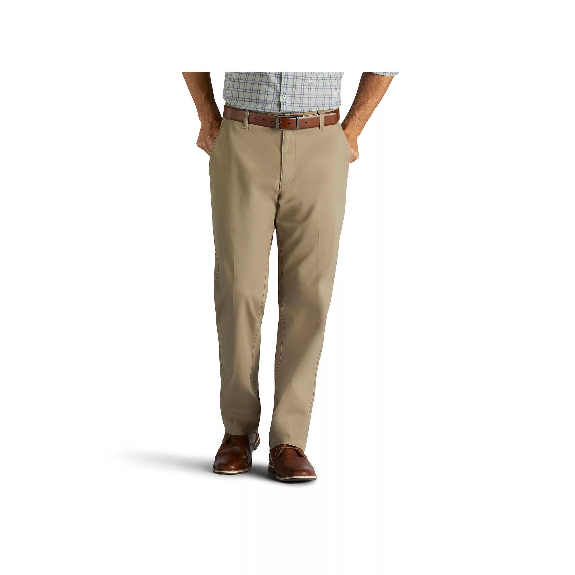 Men's Lee® Extreme Motion Relaxed Fit Flat Front Pants, Size: 36 X 32, Green Product Image