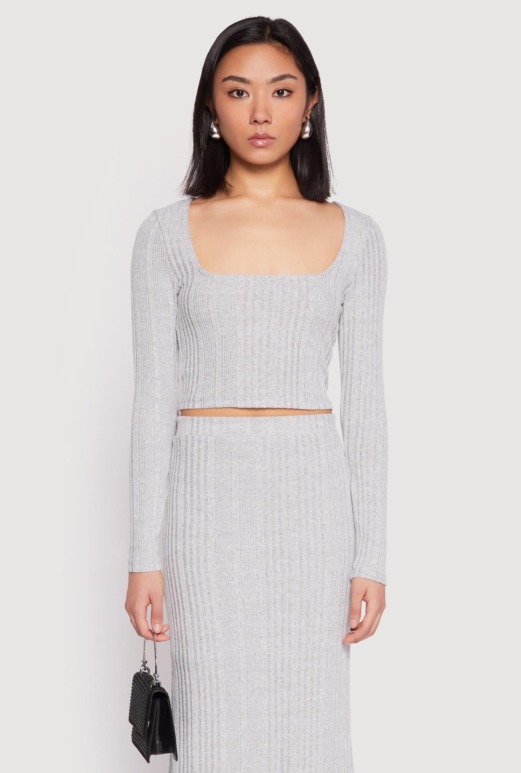 Womens Almost Famous Brushed Knit Crop Top Product Image