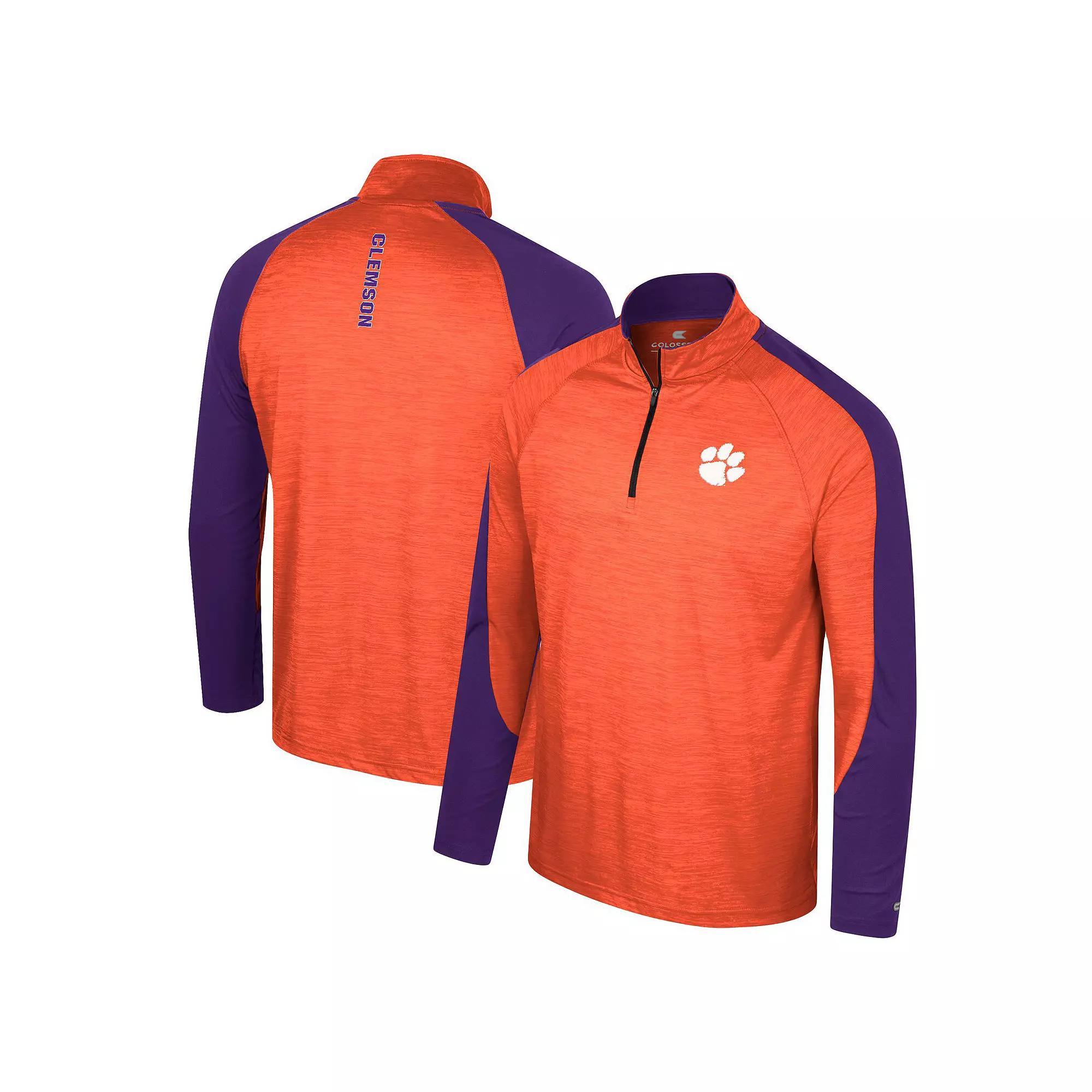 Men's Colosseum Orange Clemson Tigers Langmore Raglan Quarter-Zip Top, Size: 2XL Product Image