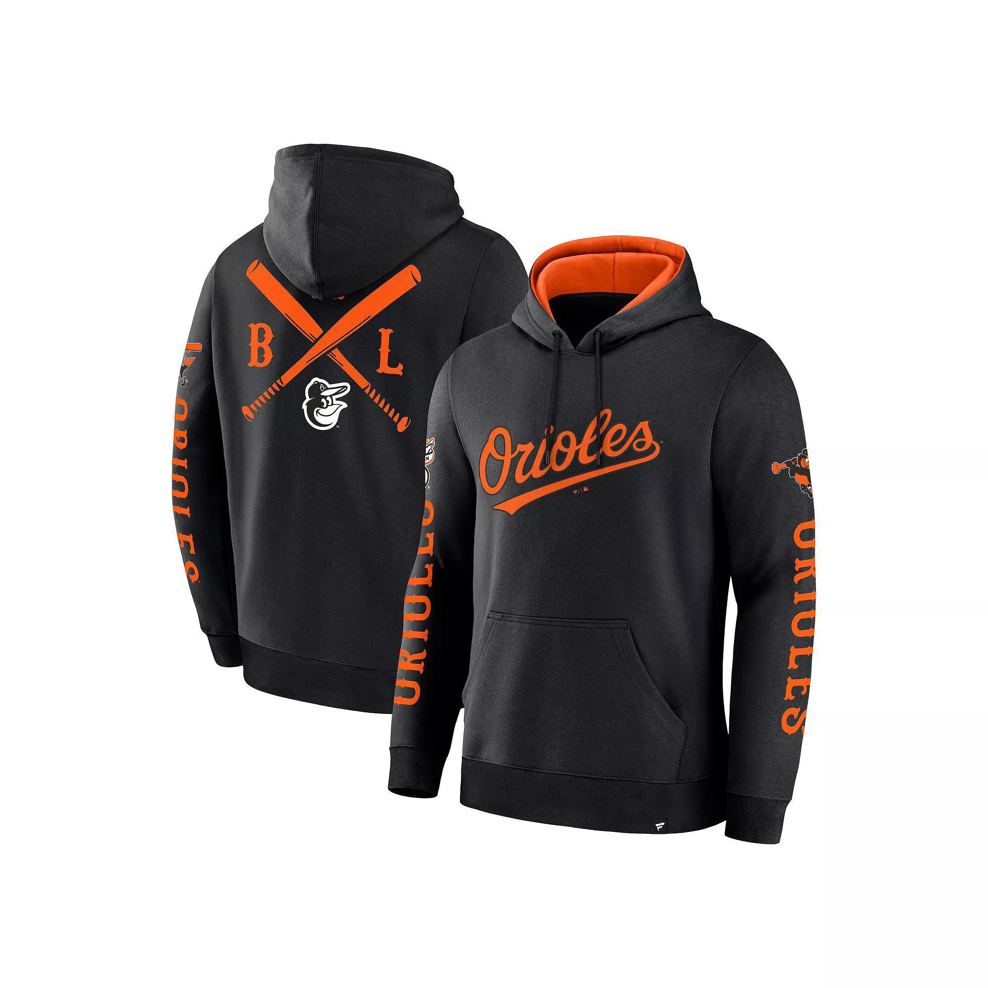 Men's Fanatics  Black Baltimore Orioles Big City Legacy Fleece Pullover Hoodie, Size: 3XL Product Image