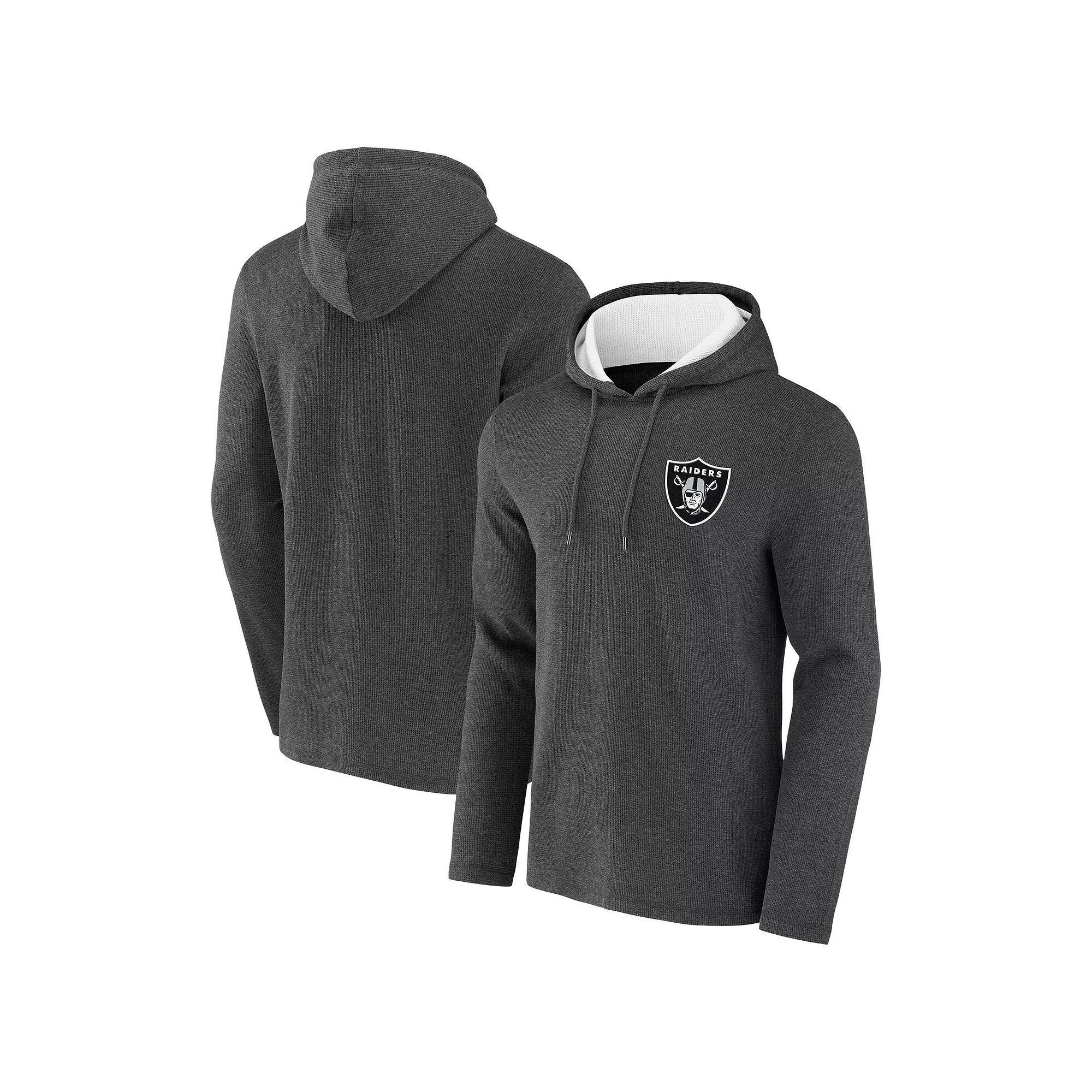 Men's NFL x Darius Rucker Collection by Fanatics Heathered Charcoal Las Vegas Raiders Waffle Knit Pullover Hoodie, Size: Small, Lvr Charco Product Image