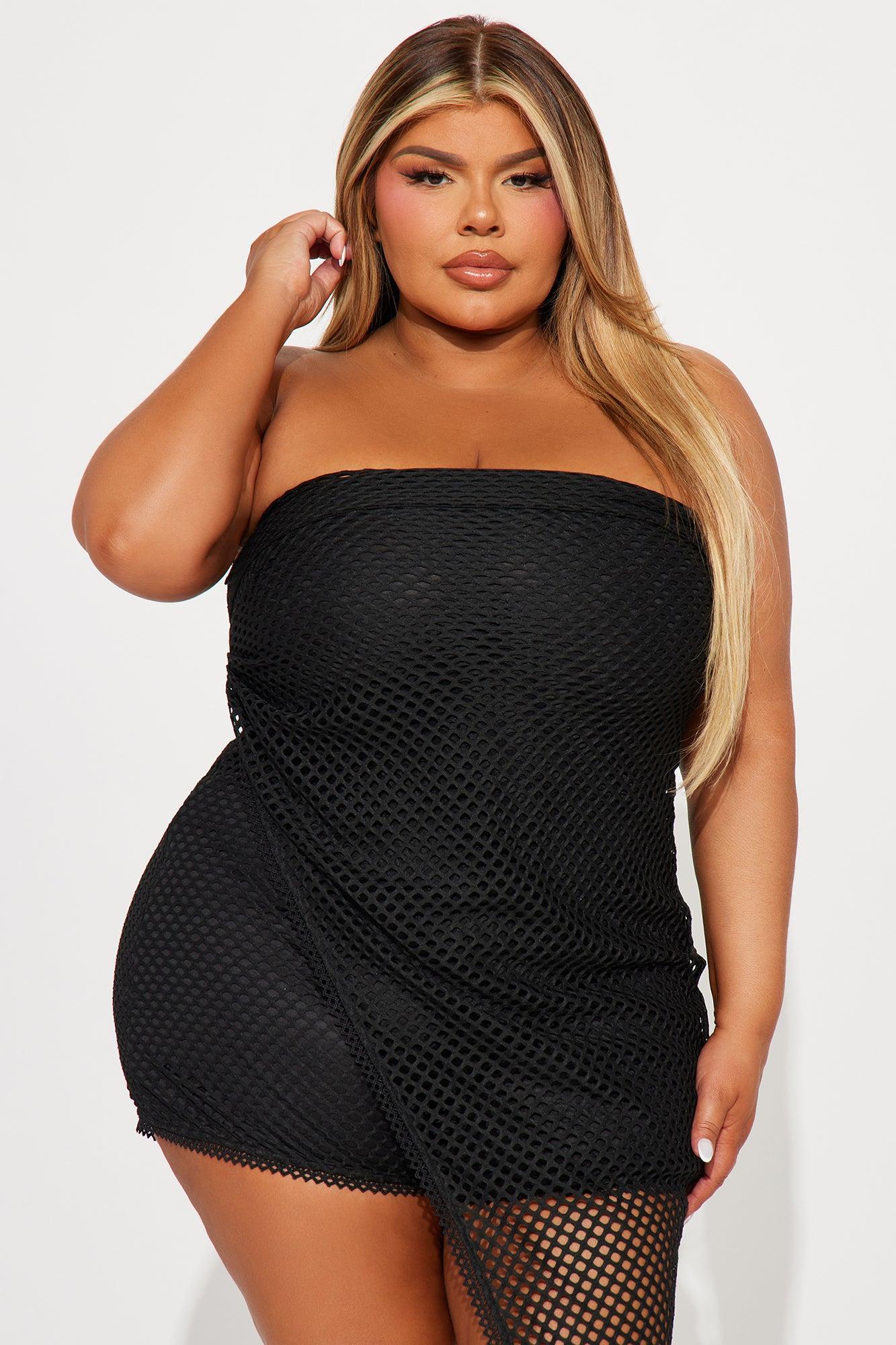 Vamos A La Playa Fishnet Romper - Black Product Image