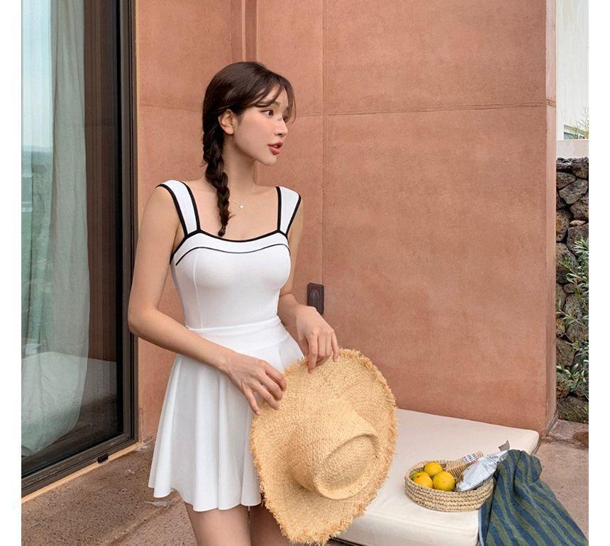 Contrast Trim Swimdress Product Image