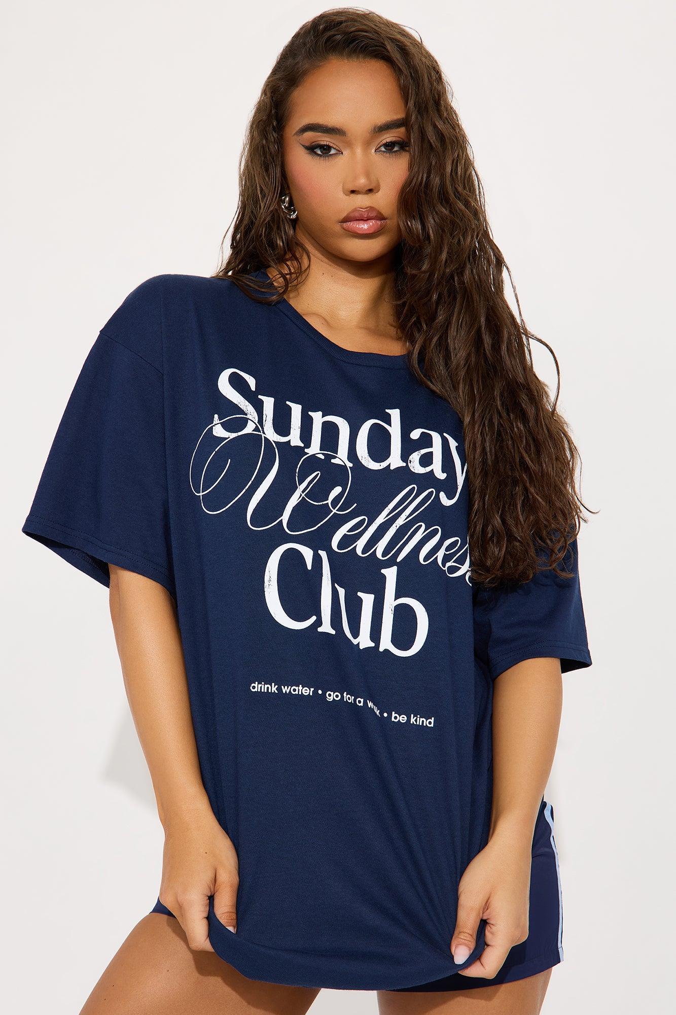 Sunday Wellness Walk Club Tee - Navy Product Image