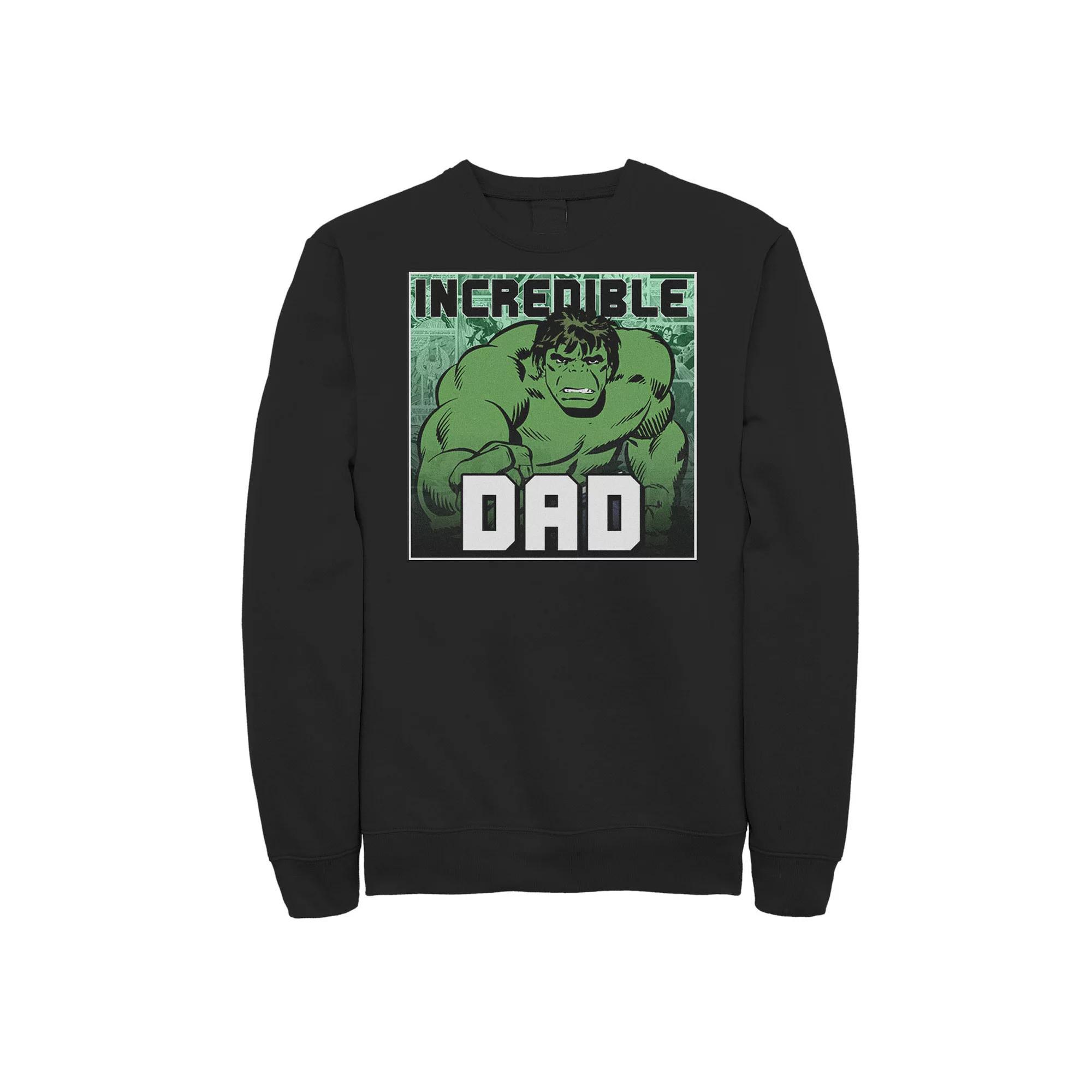Big & Tall Marvel Hulk Fathers Day Incredible Dad Sweatshirt, Mens Product Image