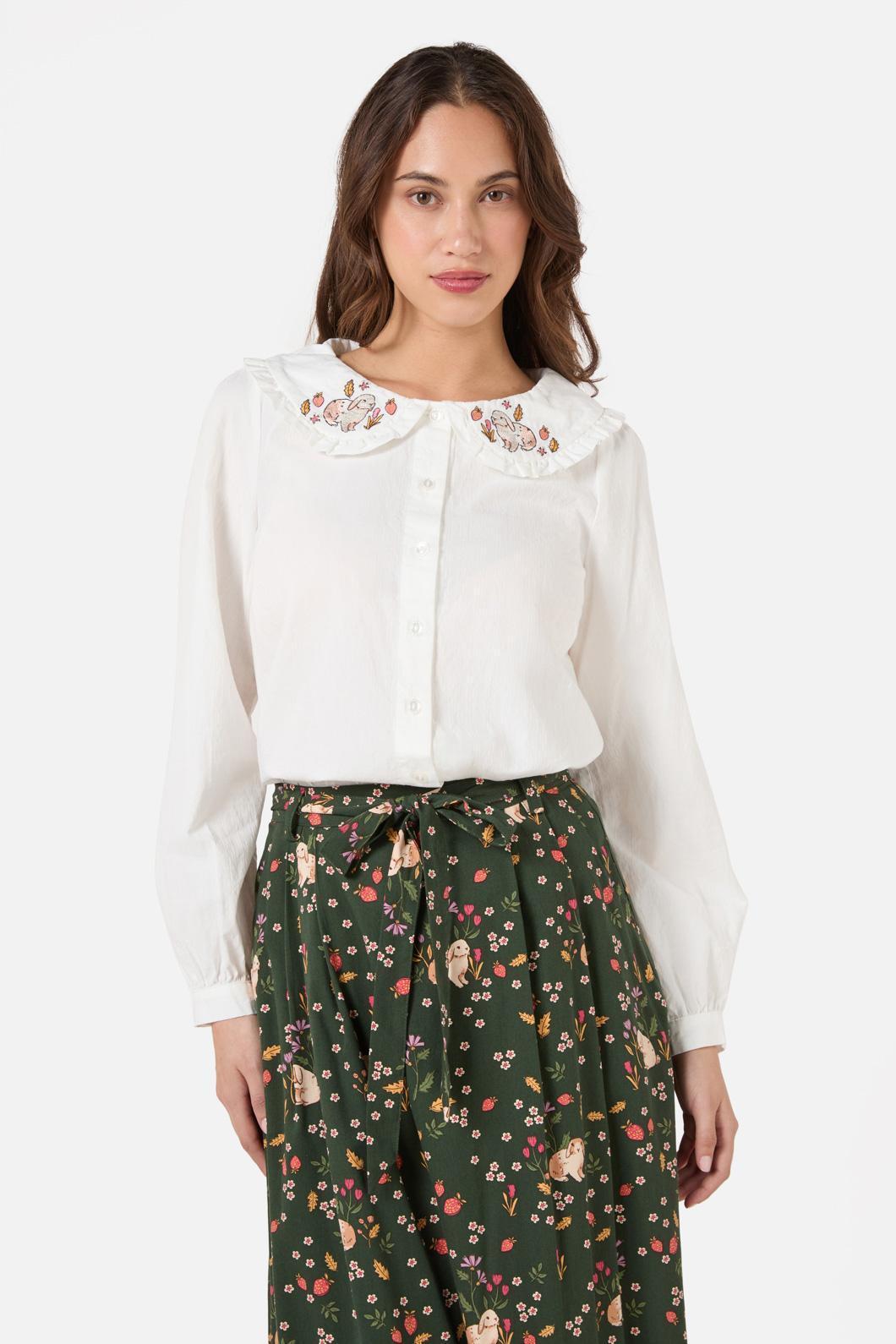 Rabbit Embroidered Blouse Product Image