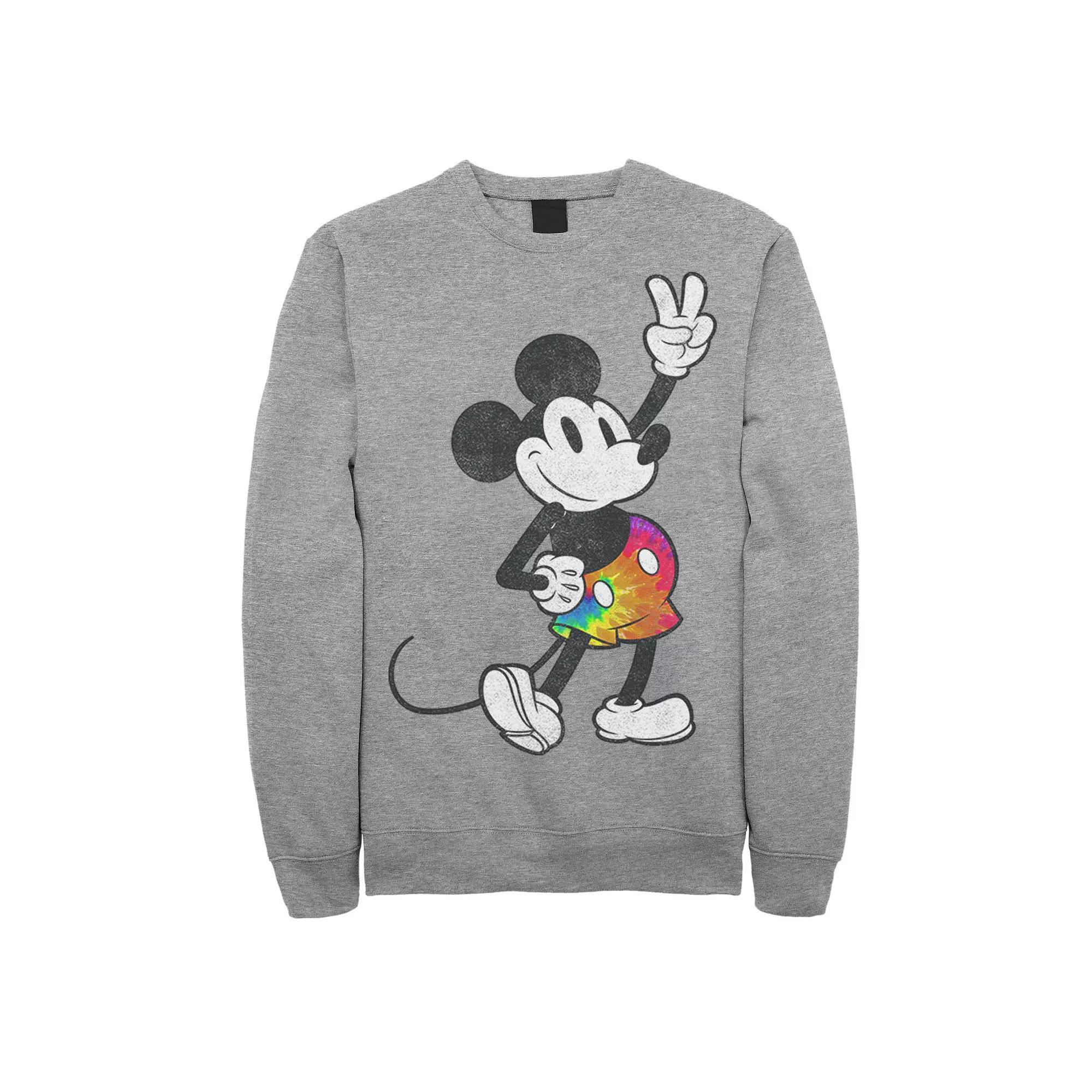 Disney's Mickey And Friends Mickey Men's Tie-Dye Pants Portrait Sweatshirt, Size: XXL, Athletic Grey Product Image