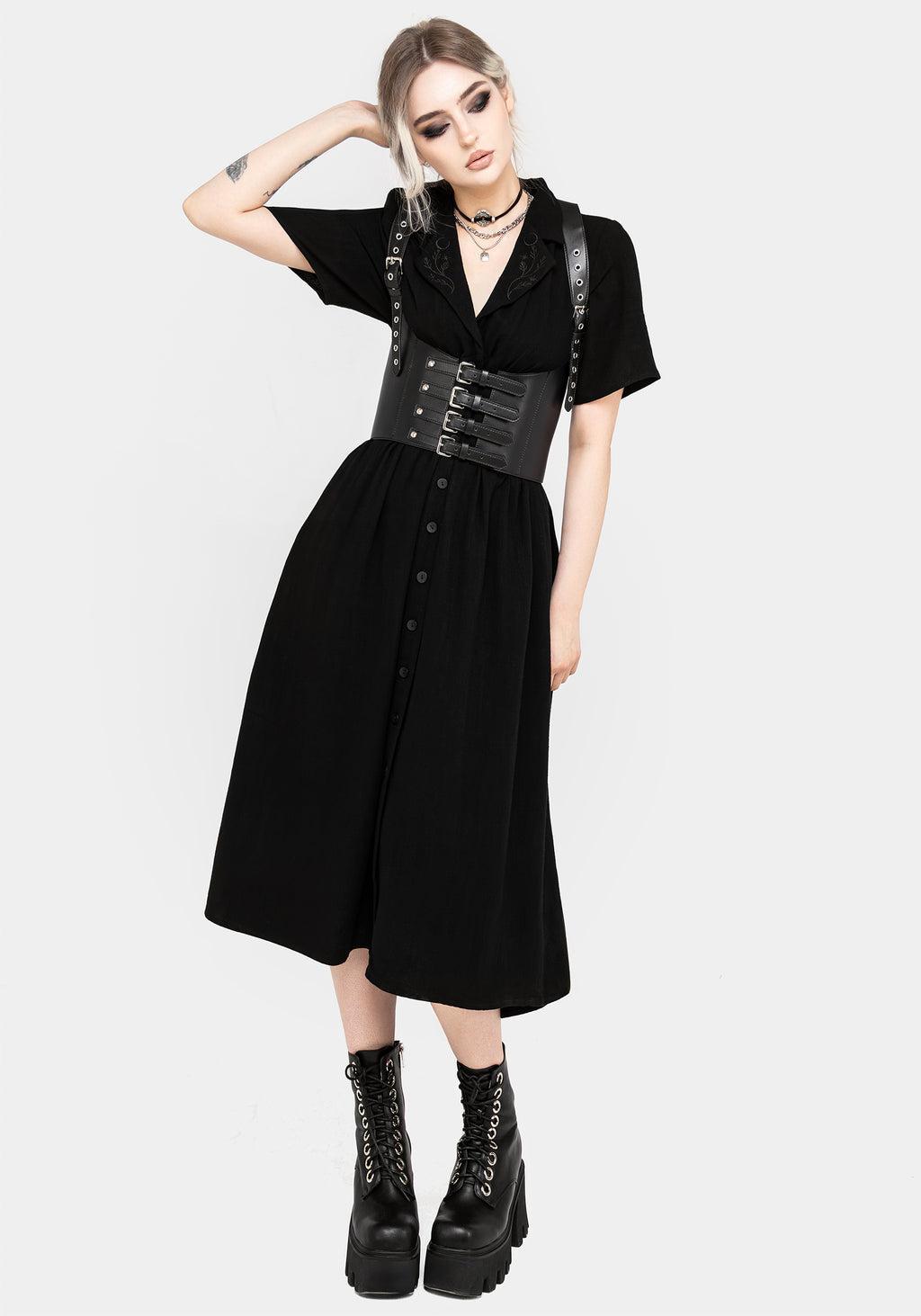 Jasmine Embroidered Midi Shirt Dress Product Image