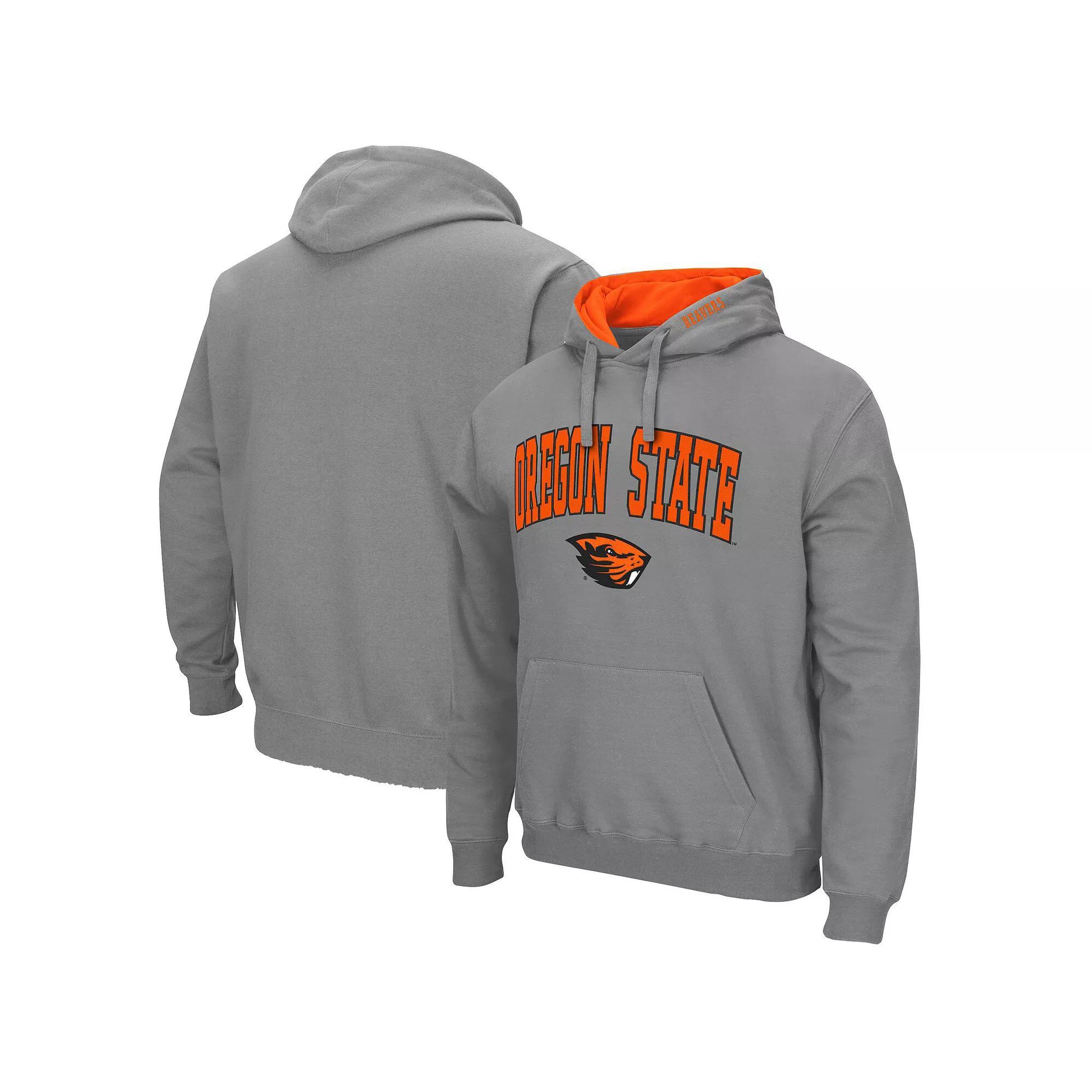 Men's Colosseum Charcoal Oregon State Beavers Arch & Logo 3.0 Pullover Hoodie, Size: XL Product Image