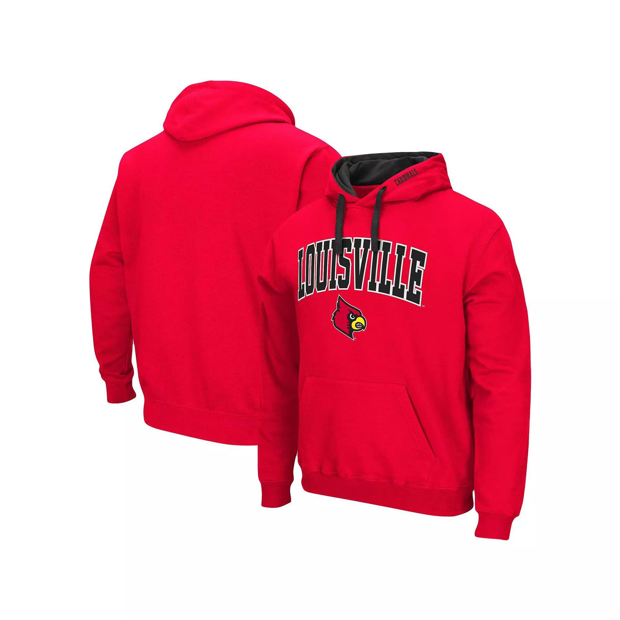 Men's Colosseum Red Louisville Cardinals Big & Tall Arch & Logo 2.0 Pullover Hoodie, Size: 3XB Product Image