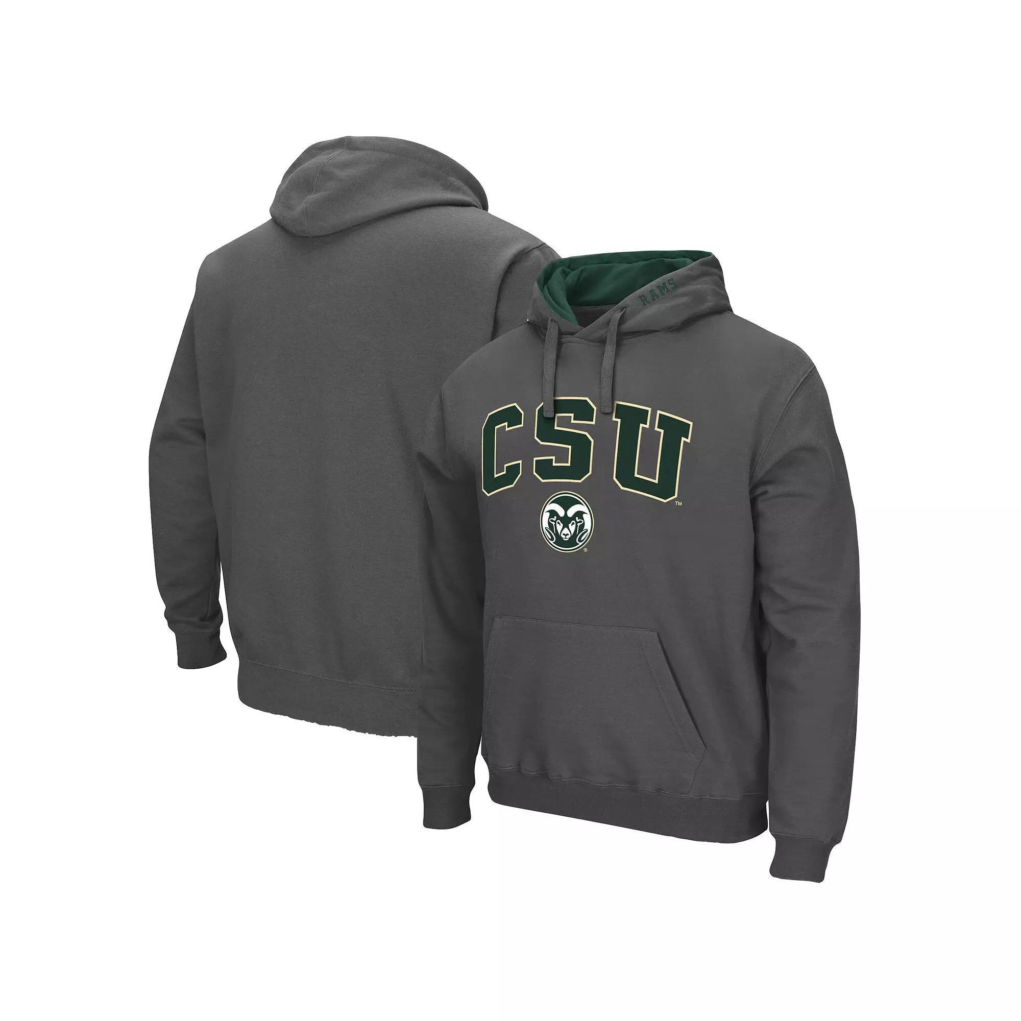 Men's Colosseum Charcoal Colorado State Rams Arch and Logo Pullover Hoodie, Size: Small Product Image