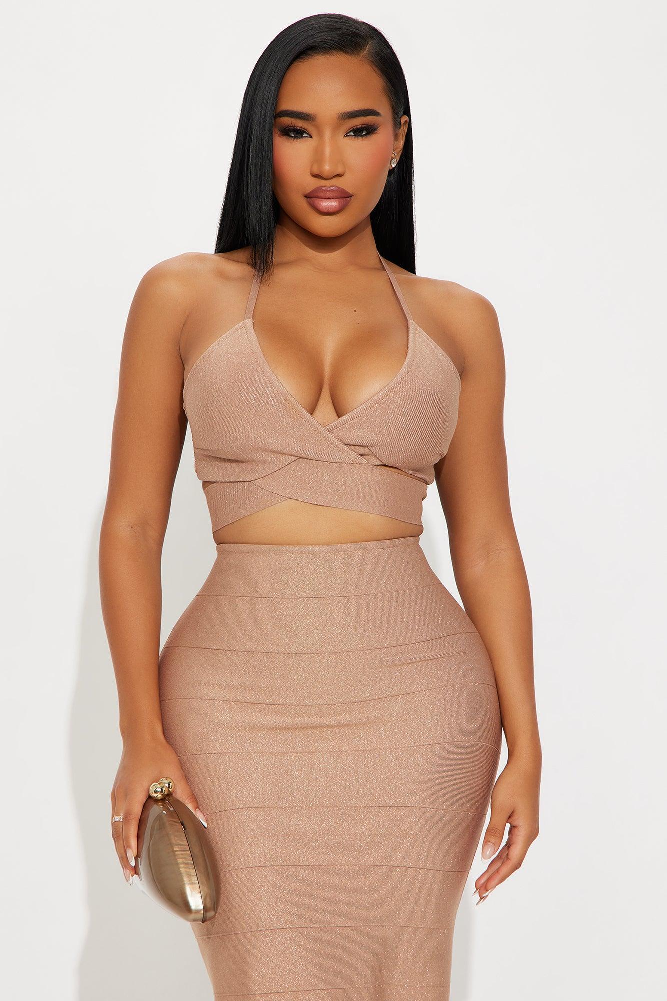 Ivana Bandage Skirt Set - Champagne Product Image