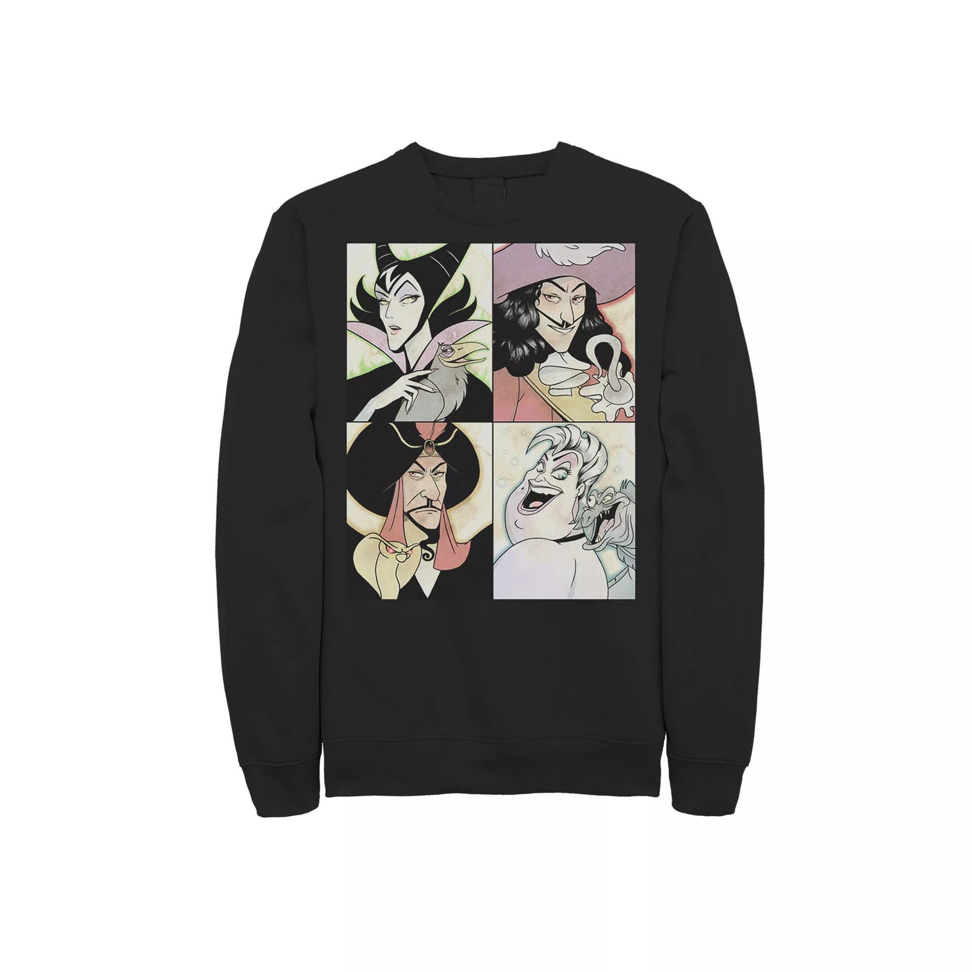 Disney Villains Maleficent, Captain Hook, Jafar, Ursula Men's Anime Sweatshirt, Size: 3XL, Black Product Image