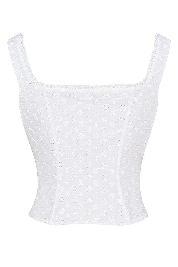 Juana  white broderie anglaise top - sale Product Image