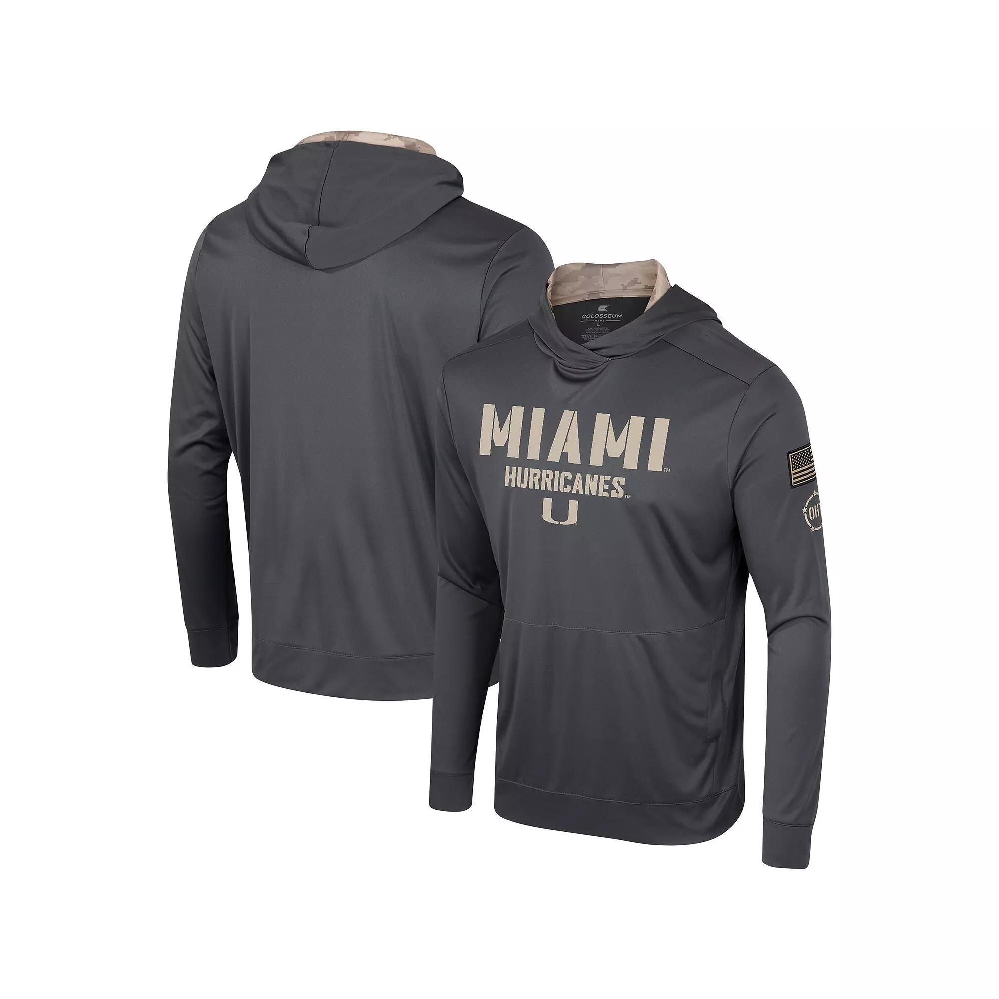 Men's Colosseum Charcoal Maryland Terrapins OHT Military Appreciation Long Sleeve Hoodie T-Shirt, Size: Medium Product Image
