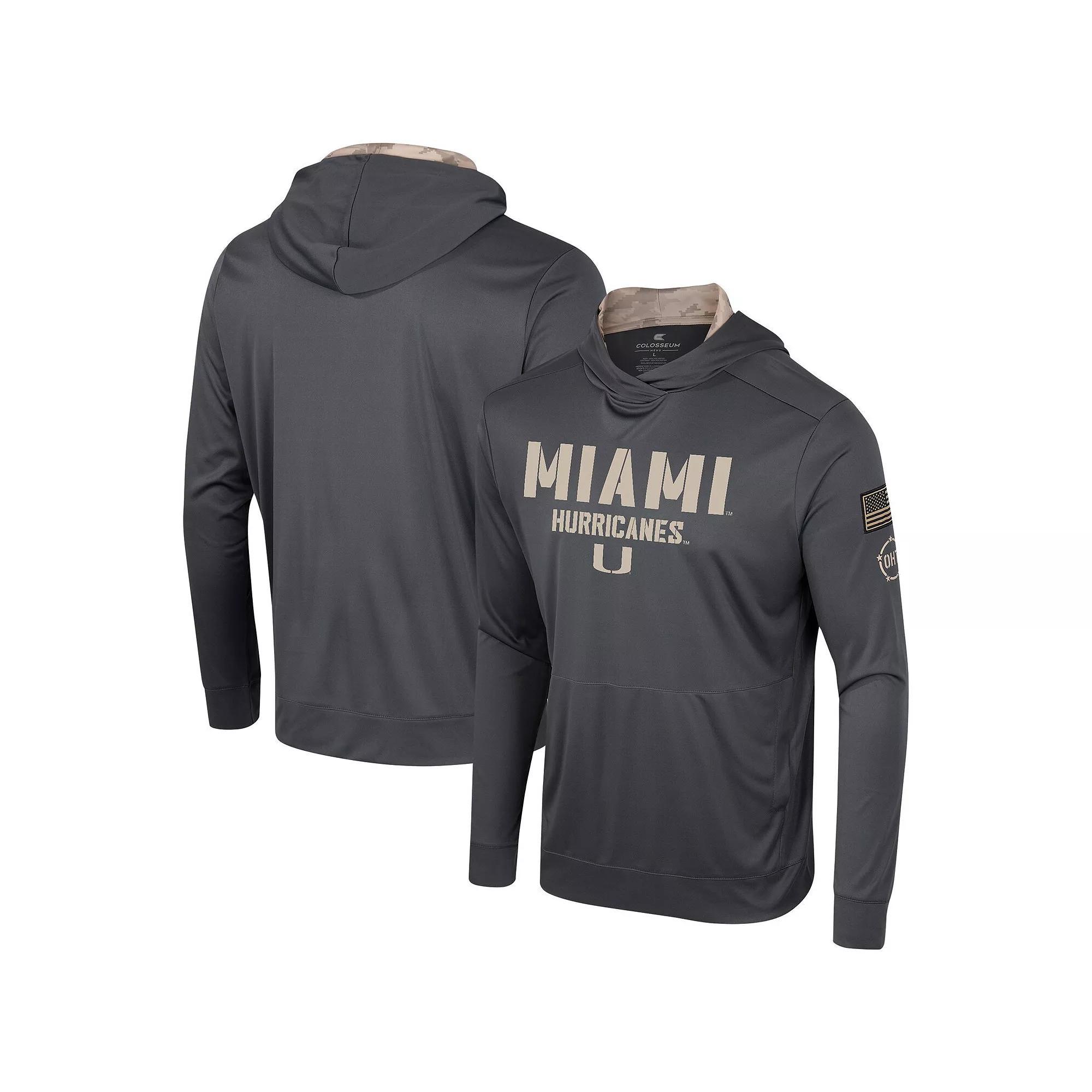 Men's Colosseum Charcoal Maryland Terrapins OHT Military Appreciation Long Sleeve Hoodie T-Shirt, Size: Medium Product Image